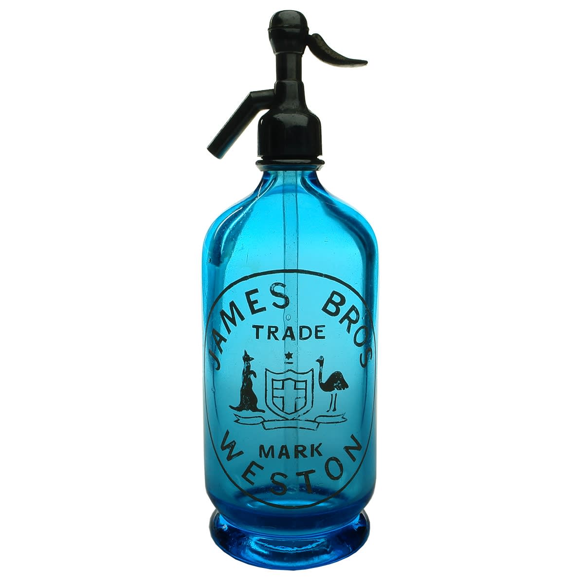 Syphon. James Bros, Weston. Australian Coat of Arms. Blue. 30 oz. (New South Wales)