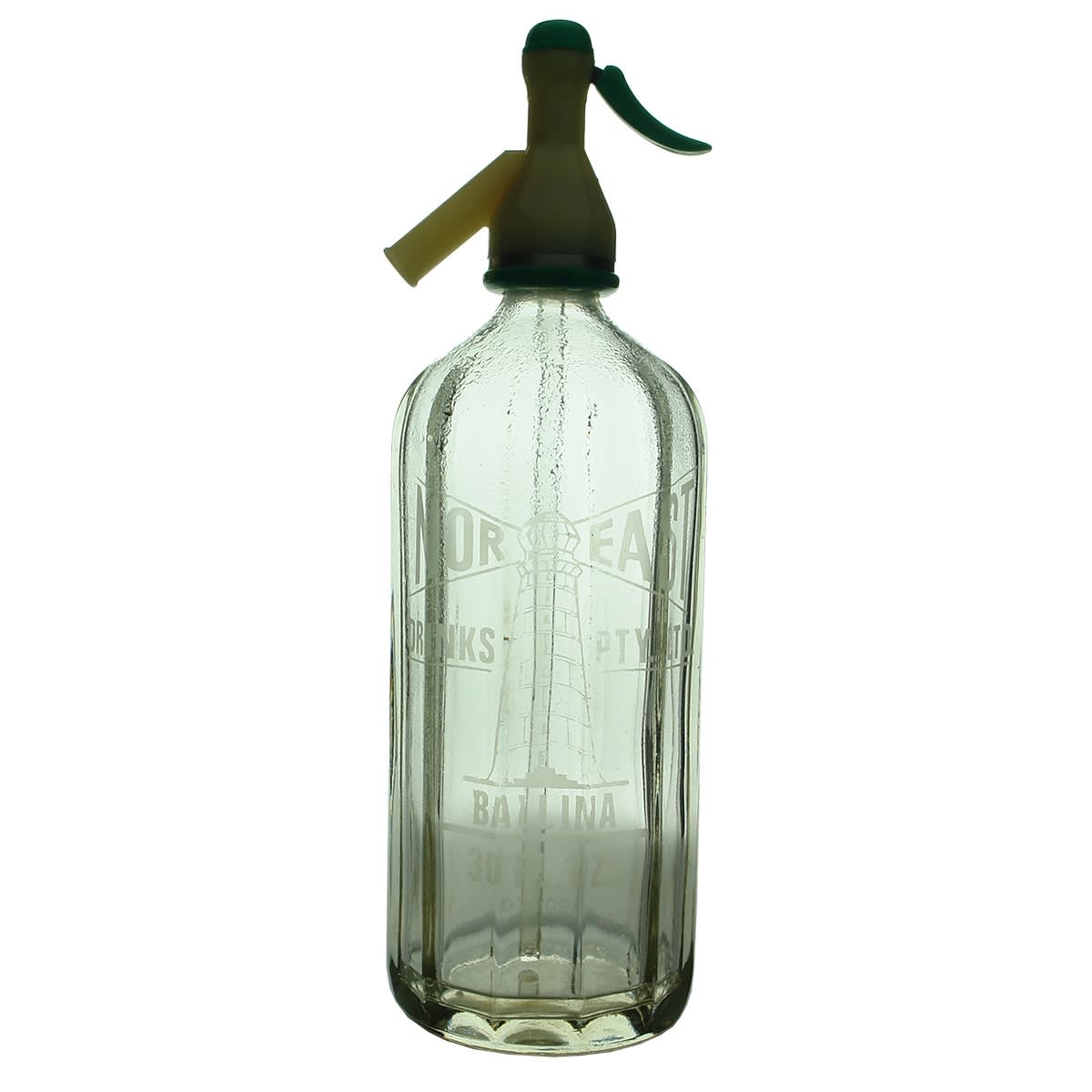 Soda Syphon. Nor East Drinks, Ballina. Lighthouse. Regent shape. (New South Wales)