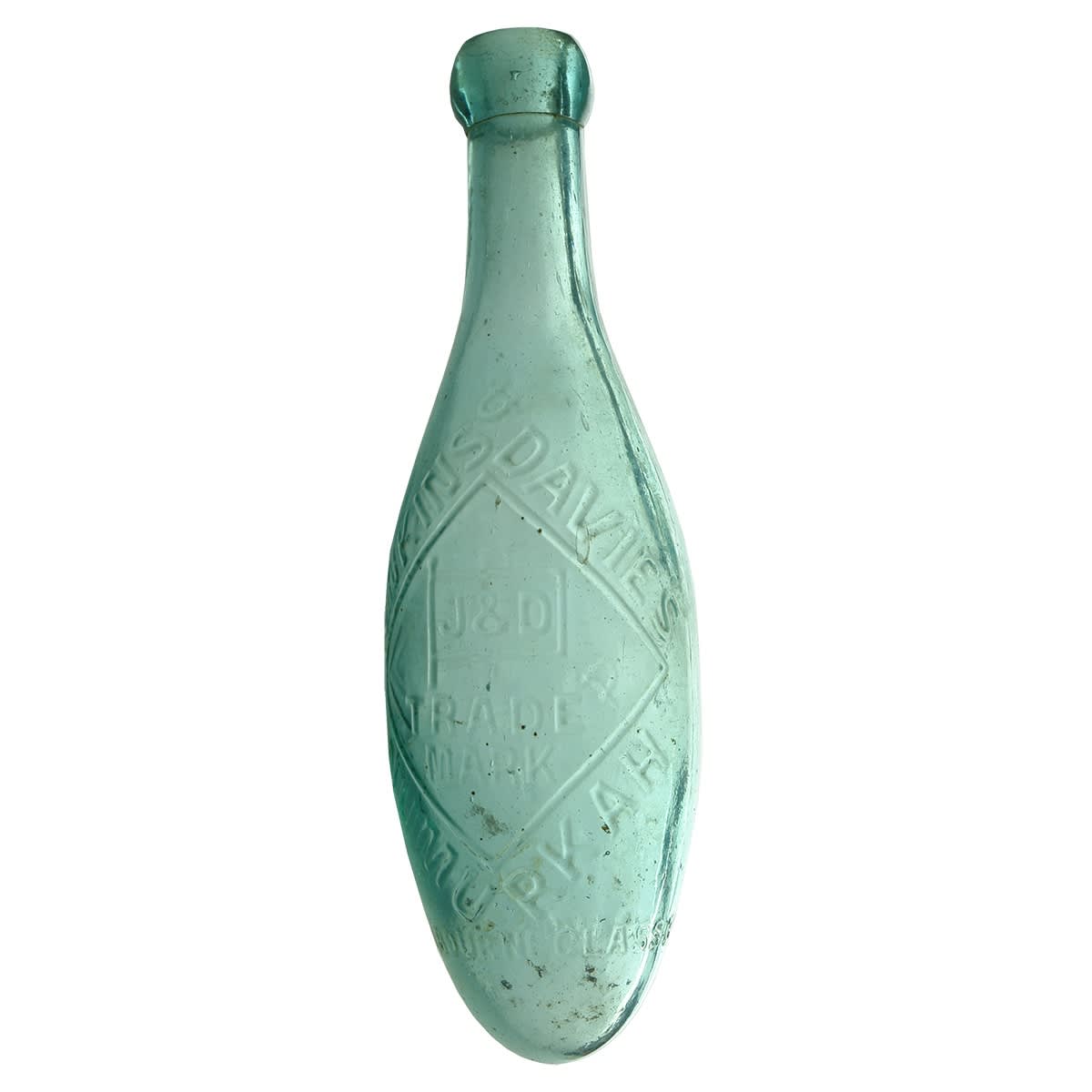 Torpedo. Jenkins & Davies, Numurkah, Nathalia & Cobram. Aqua. 10 oz. (Victoria)