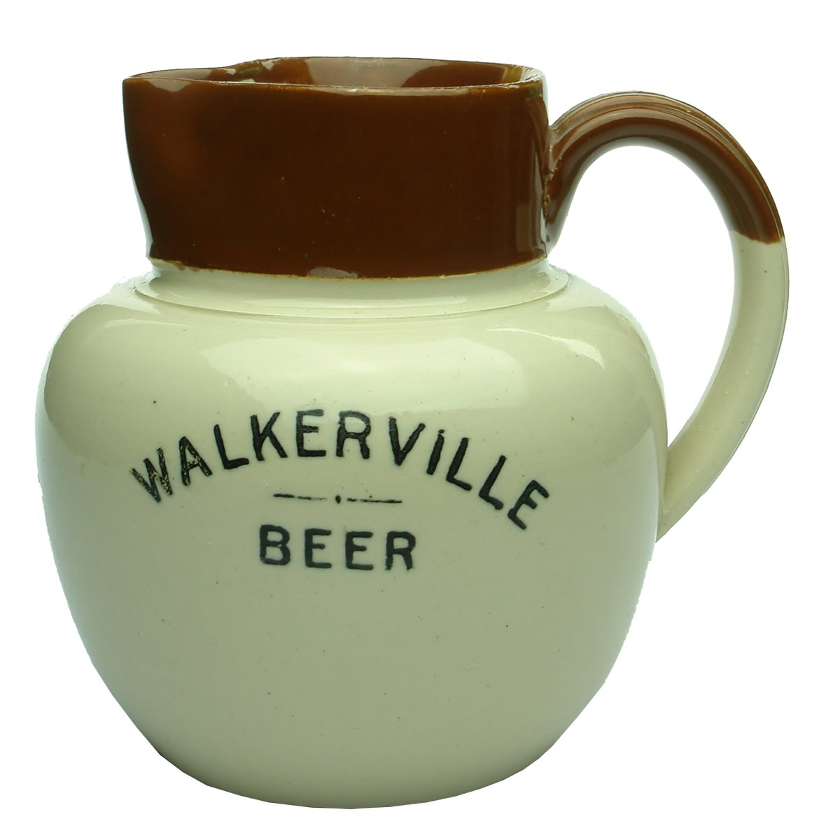 Beer. Walkerville Beer / Bitter Ale. Advertising Jug. Chocolate Top. 1 Quart. (South Australia)