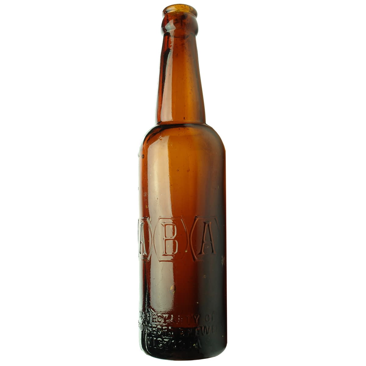 Beer. ABA, Abbotsford Brewery, Victoria. Crown Seal. Shouldered. Amber. 13 oz. (Victoria)