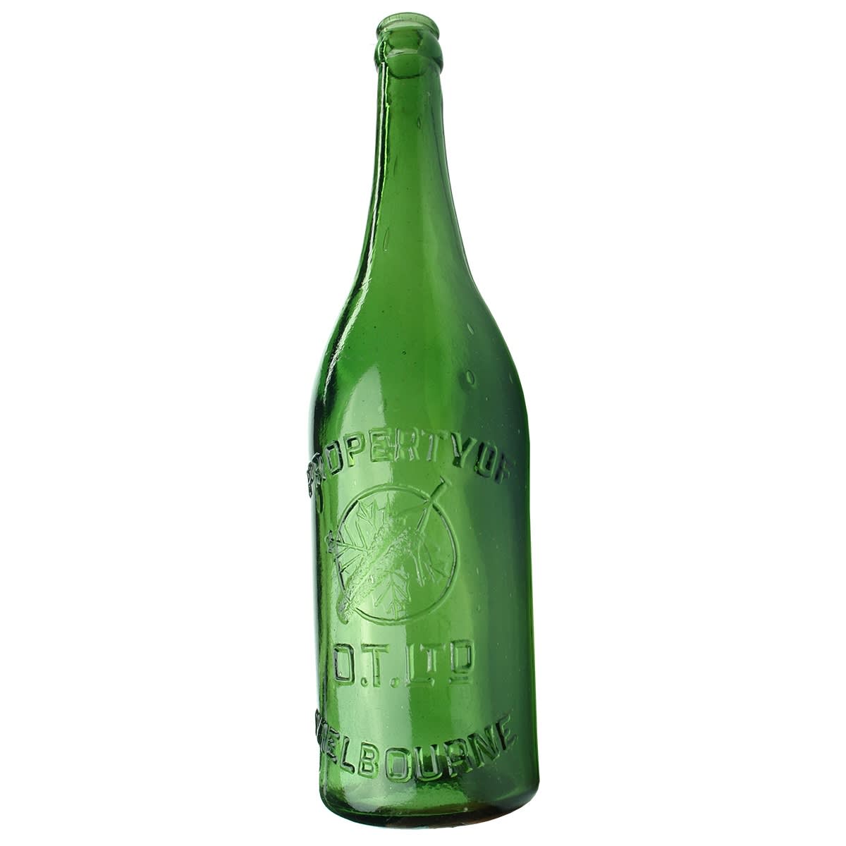 Hop Beer. O. T. Ltd Melbourne. Chilli & Leaf. Dark Green. Crown Seal. 26 oz. (Victoria)