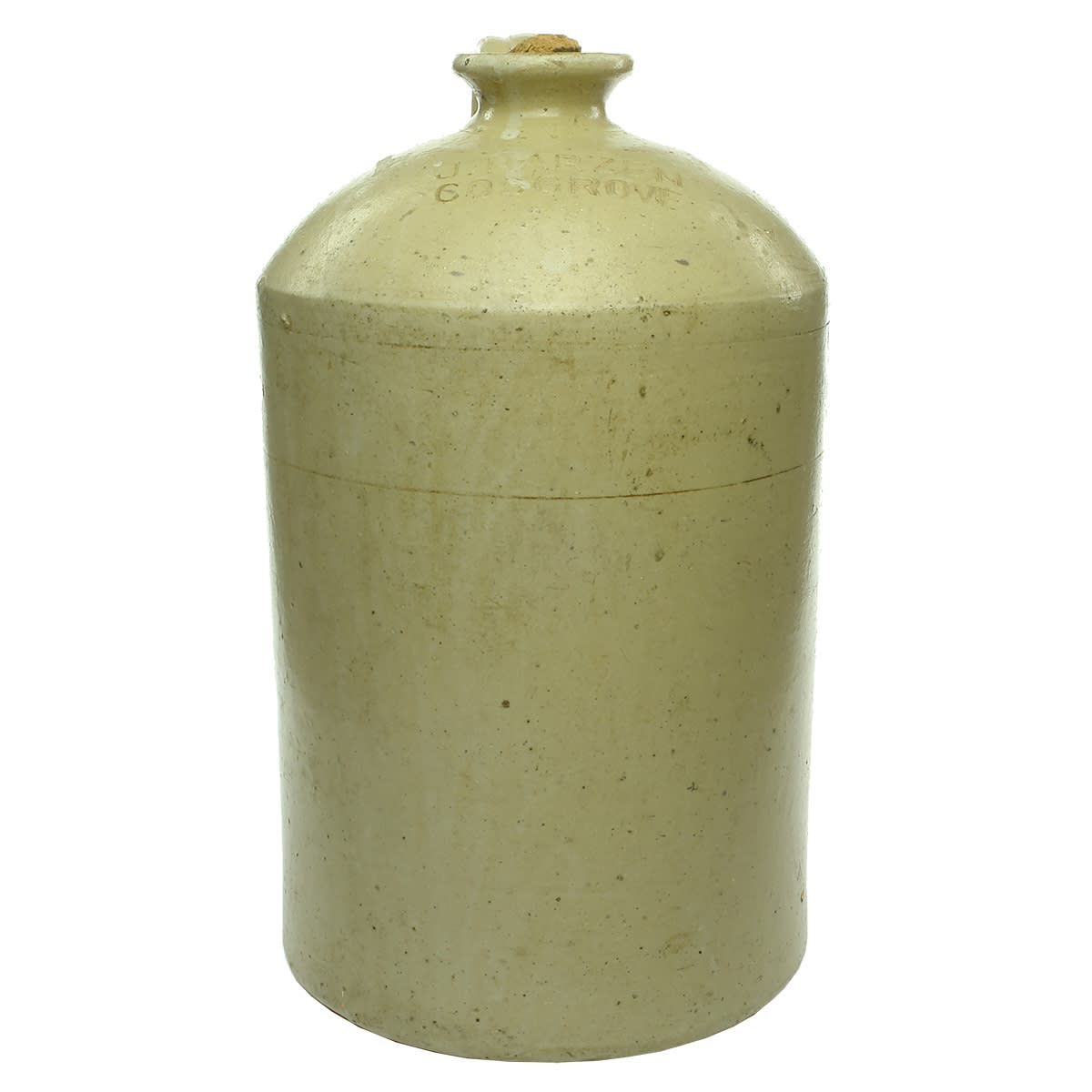 Demijohn. J. Barzen, Cosgrove. Impressed. All Off White. 2 Gallon. 395 mm. (Victoria)