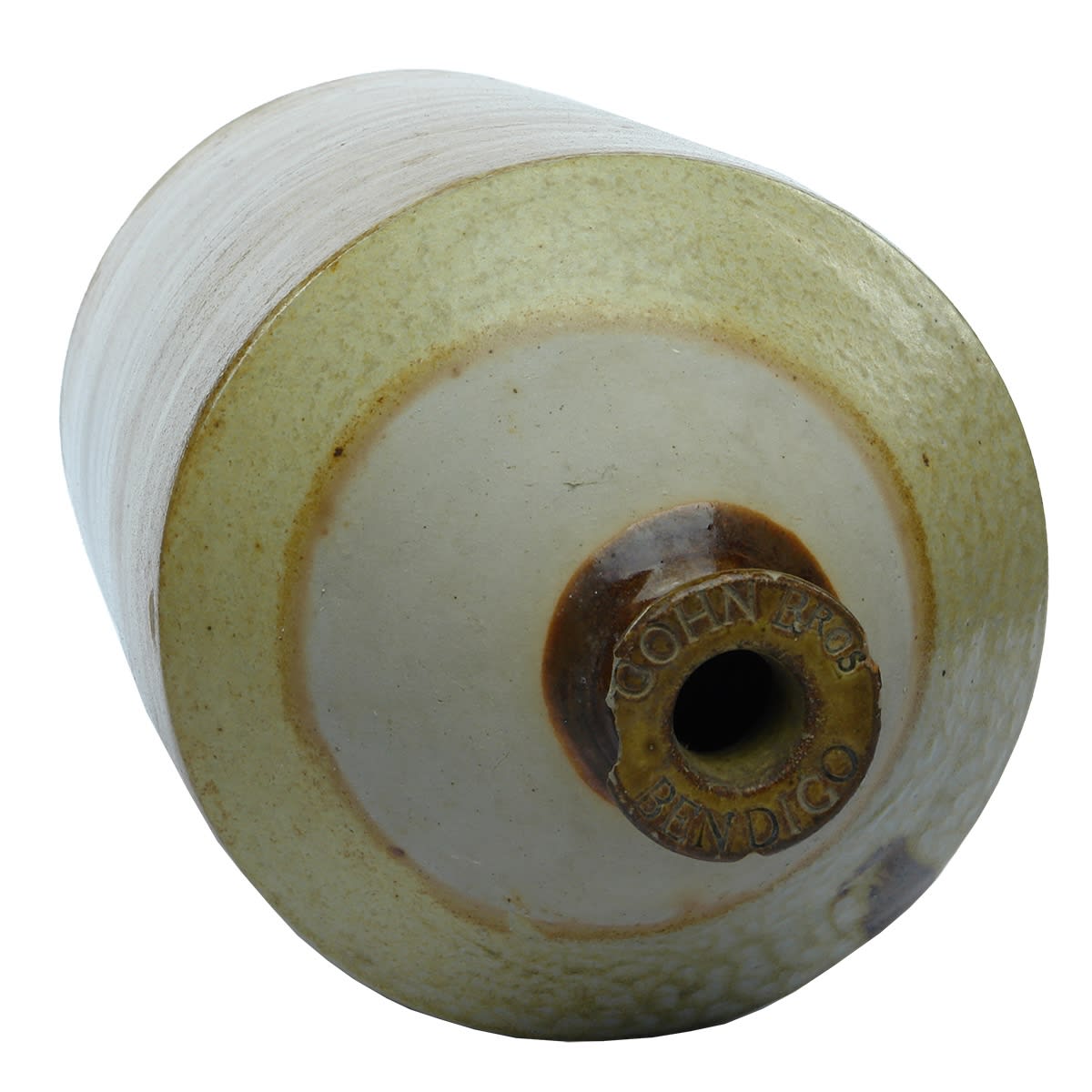 Demijohn. Cohn Bros, Bendigo. Lip Impressed. Unusual glaze variations. 2 Gallon. (Victoria)