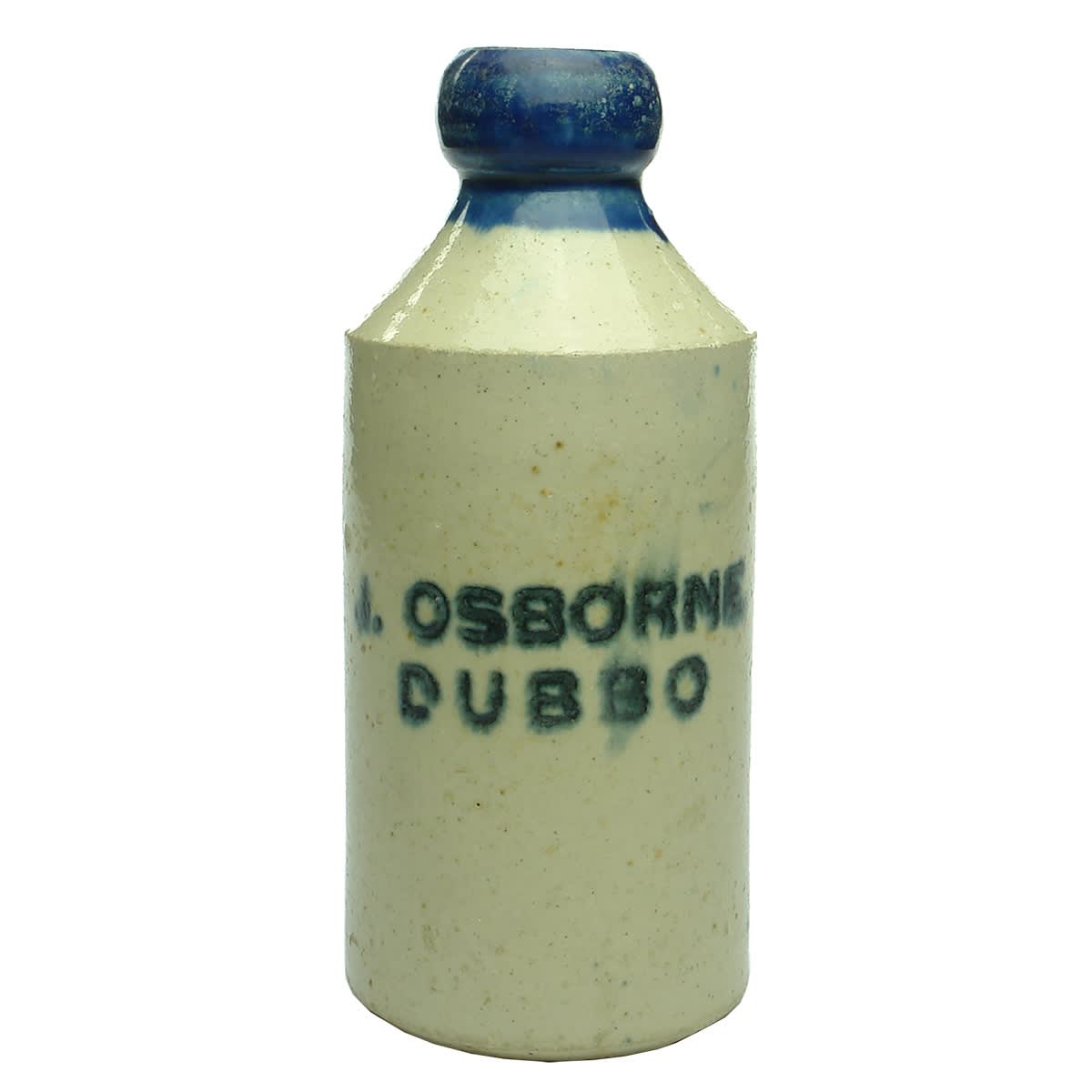 Ginger Beer. J. Osborne, Dubbo. Blue Lip. Dump shape. (New South Wales)