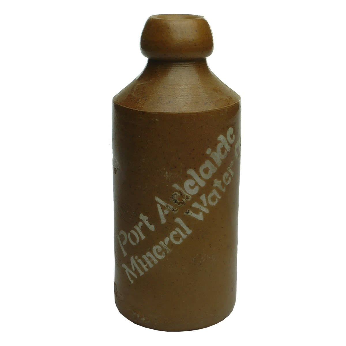 Ginger Beer. Port Adelaide Mineral Water Co. Salt glaze, raised print. 10 oz. (South Australia)