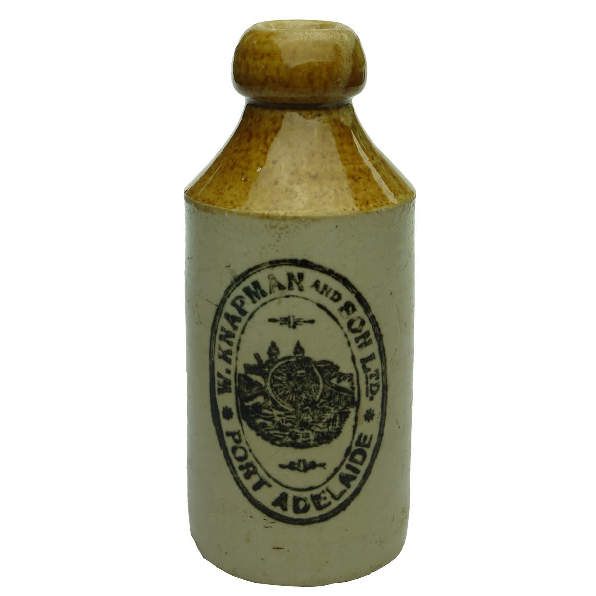Ginger Beer. W. Knapman and Son Ltd, Port Adelaide. Cannon. Tan Top. Dump. (South Australia)