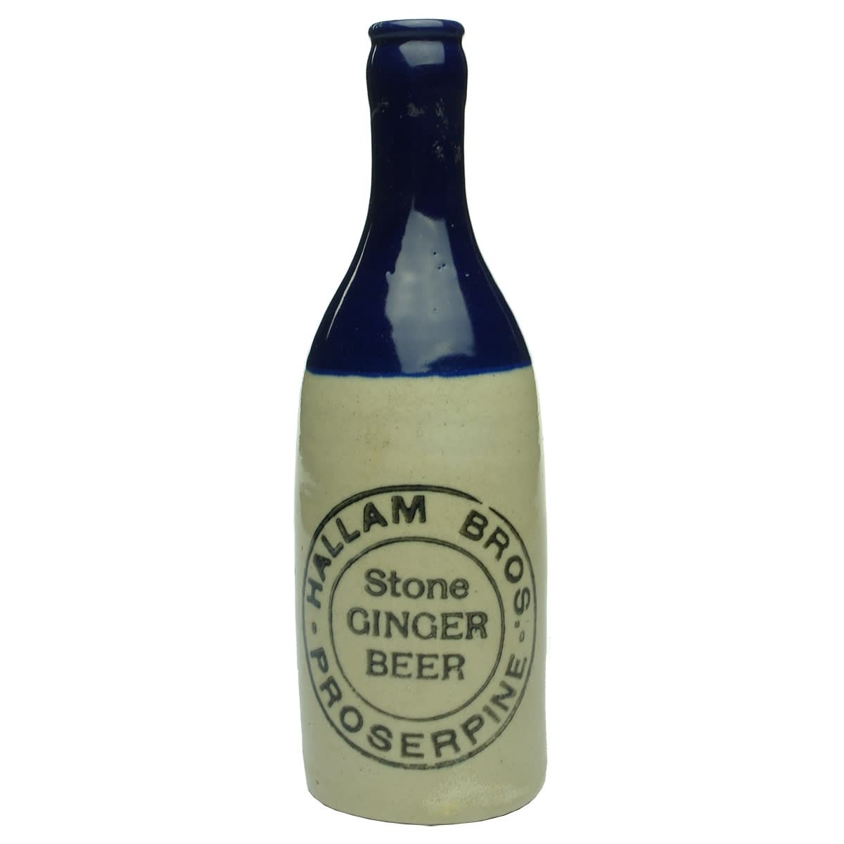 Ginger Beer. Hallam Bros., Proserpine. Blue Top. Crown Seal. (Queensland)