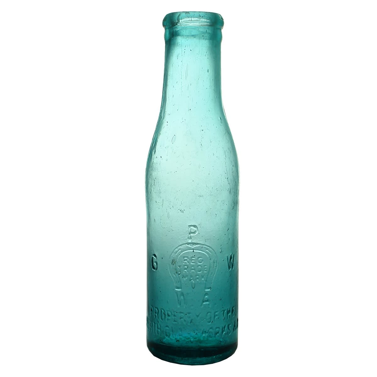 Chutney. Perth Glassworks. Horseshoe. Mid Blue Aqua. (Western Australia)