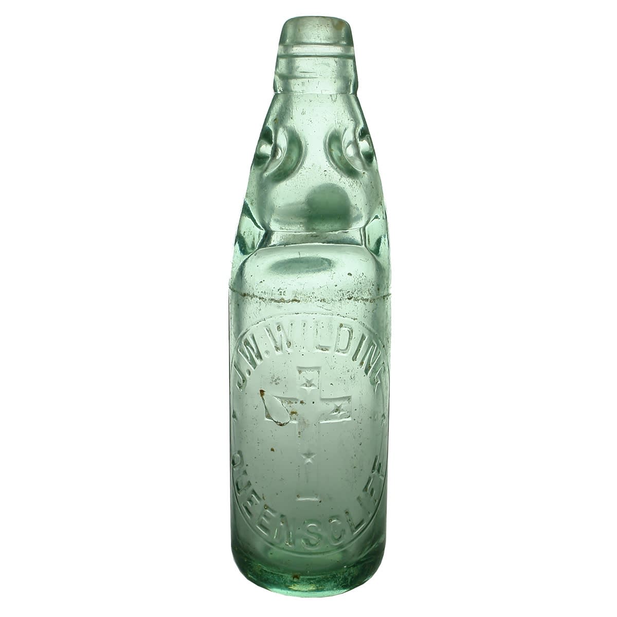 Codd. J. W. Wilding, Queenscliff. Cross with Stars. Dobson. Aqua. 10 oz. (Victoria)