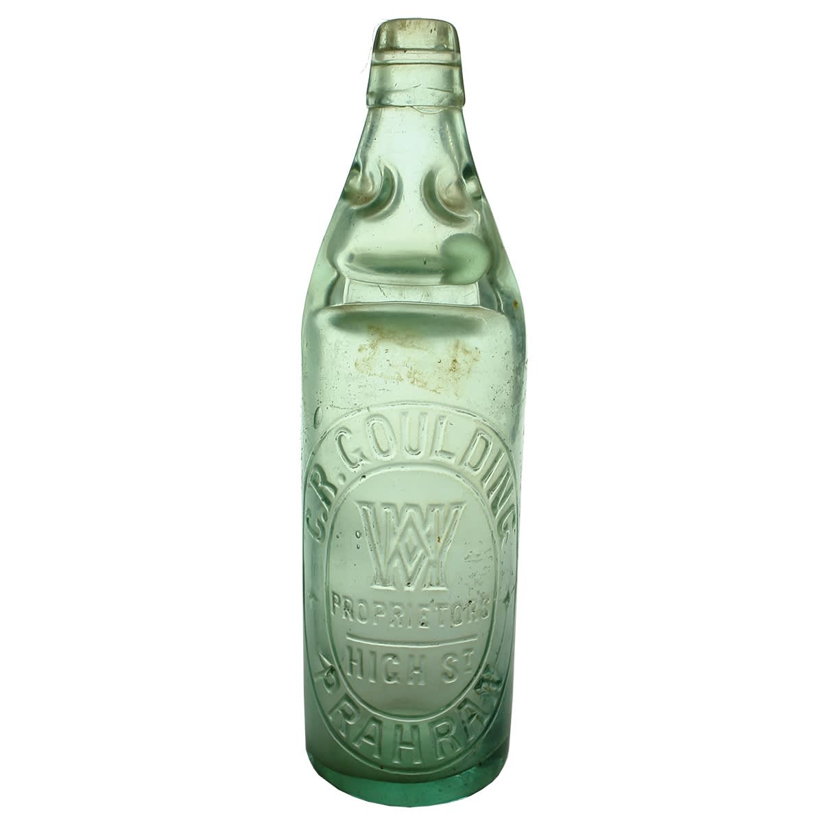 Codd. C. R. Goulding, Prahran. MW trade mark. Dobson. Aqua. 26 oz. (Victoria)