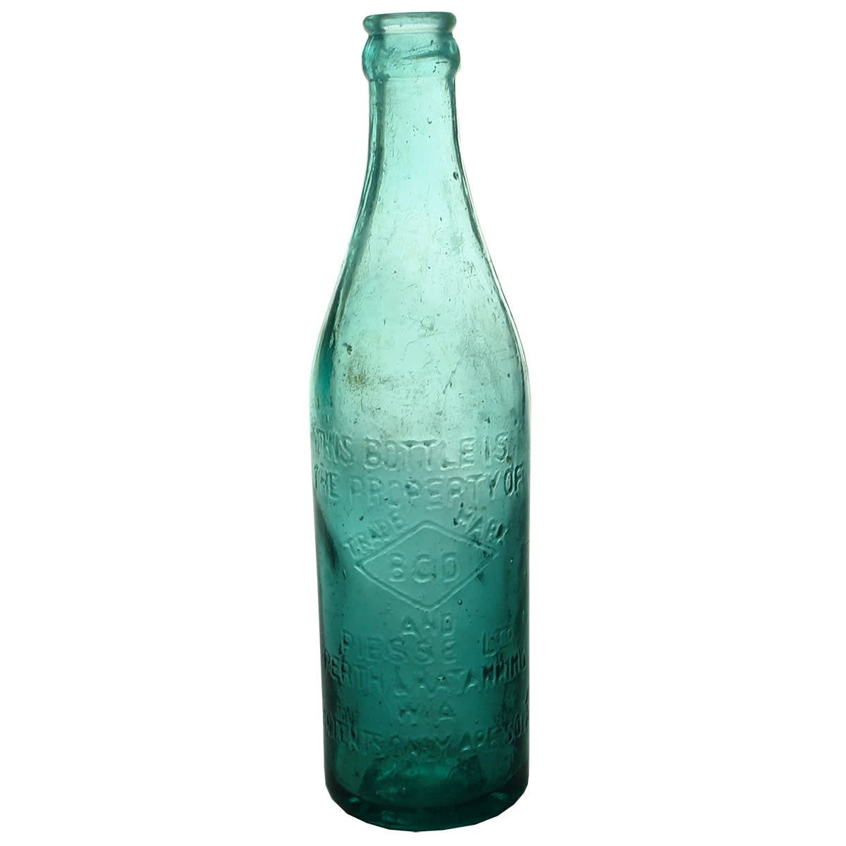 Crown Seal. BCD & Piesse Ltd. Perth & Katanning. Dark Aqua / Green. 10 oz. (Western Australia)