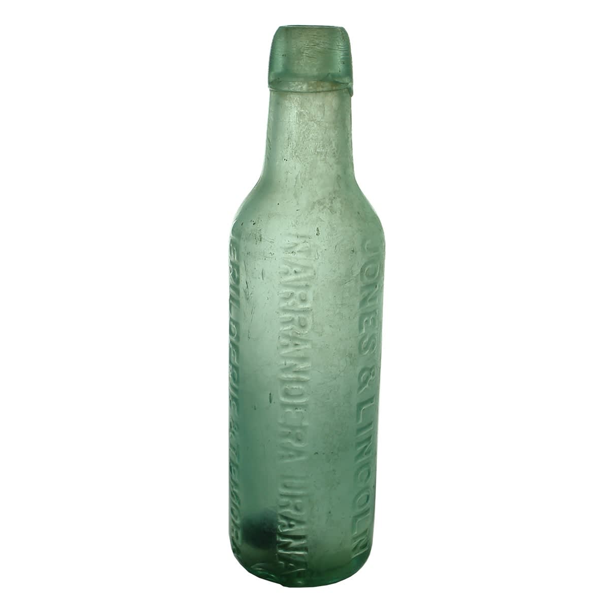 Lamont. Jones & Lincoln, Narrandera, Urana, Jerilderie & Temora. Aqua. 10 oz. (New South Wales)