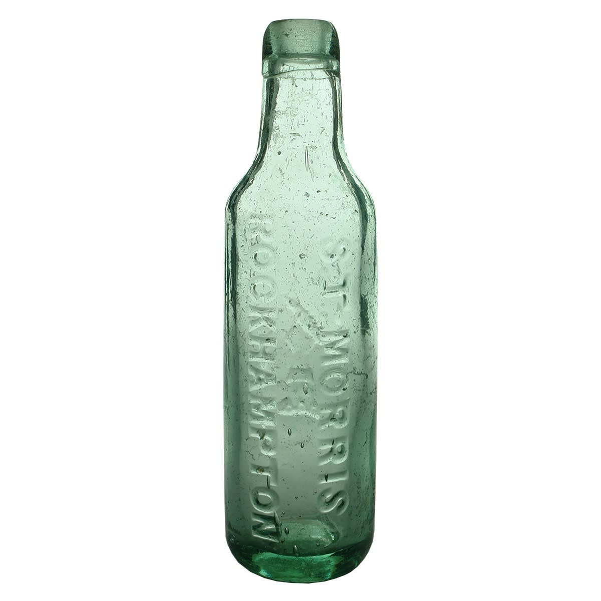 Lamont. S. T. Morris, Rockhampton. Lamonts Patent. No makers embossing around base. Aqua. 10 oz. (Queensland)