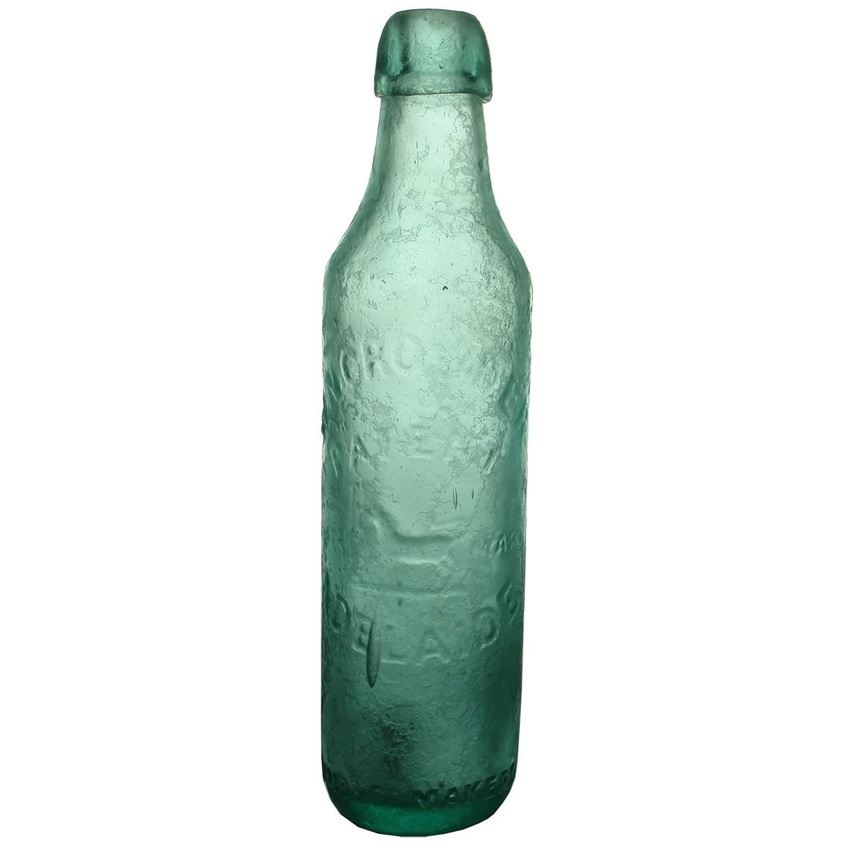 Lamont. W. N. Crowder, Adelaide. Lamonts patent double ended glass stopper. Aqua. 10 oz. (South Australia)