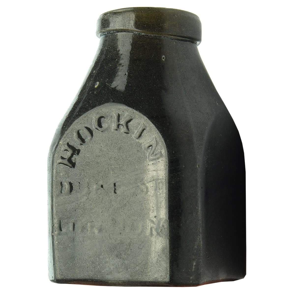 Goldfields Jar. Hockin, Duke St, London. Square. Black. (United Kingdom)