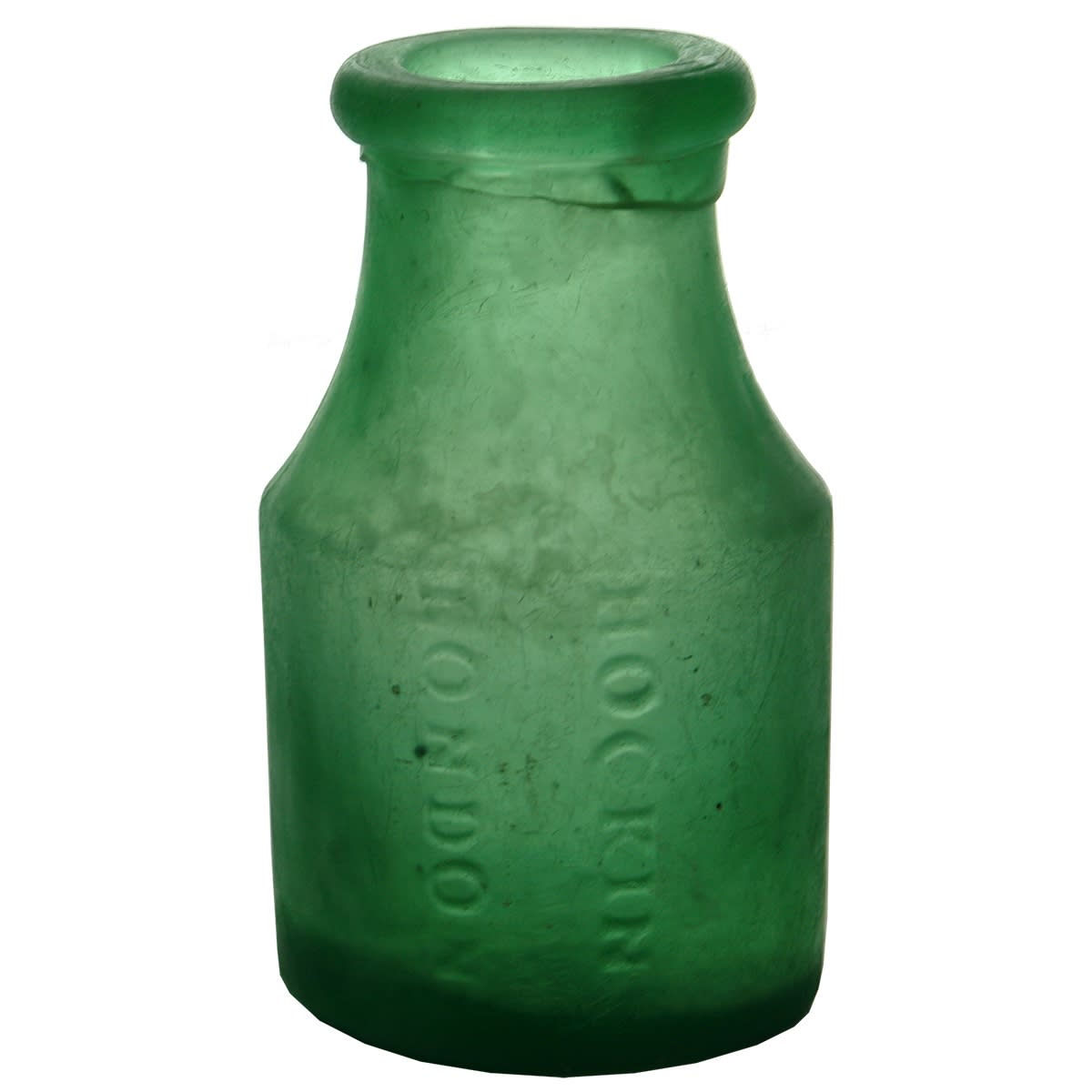 Goldfields Jar. Hockin, London. Green. (United Kingdom)