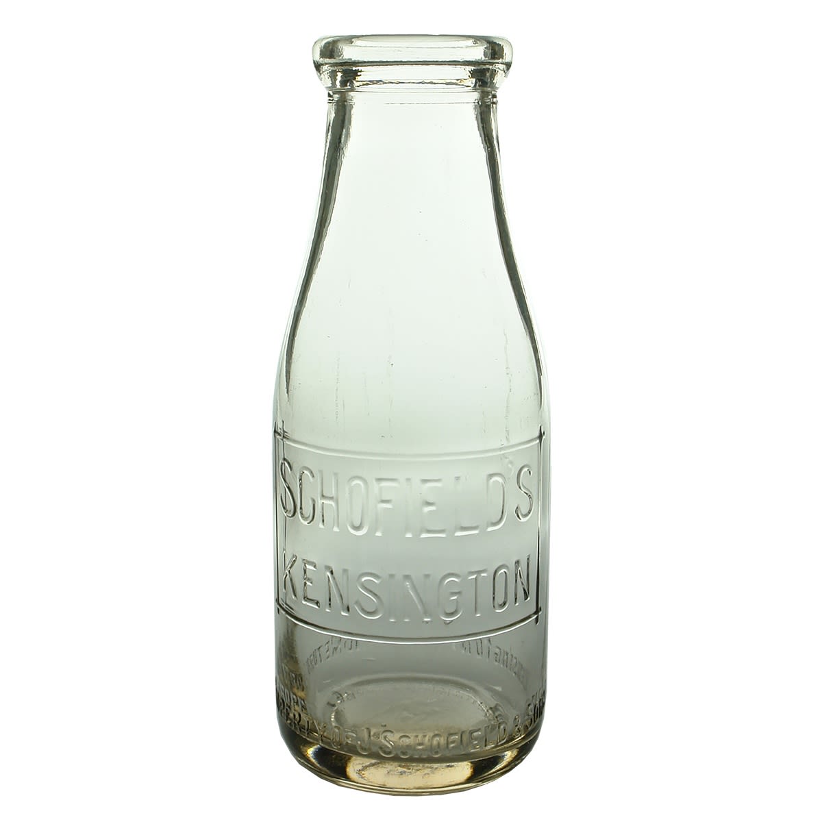 Milk. Schofield's, Kensington. Wad Lip. Clear. Pint. (South Australia)