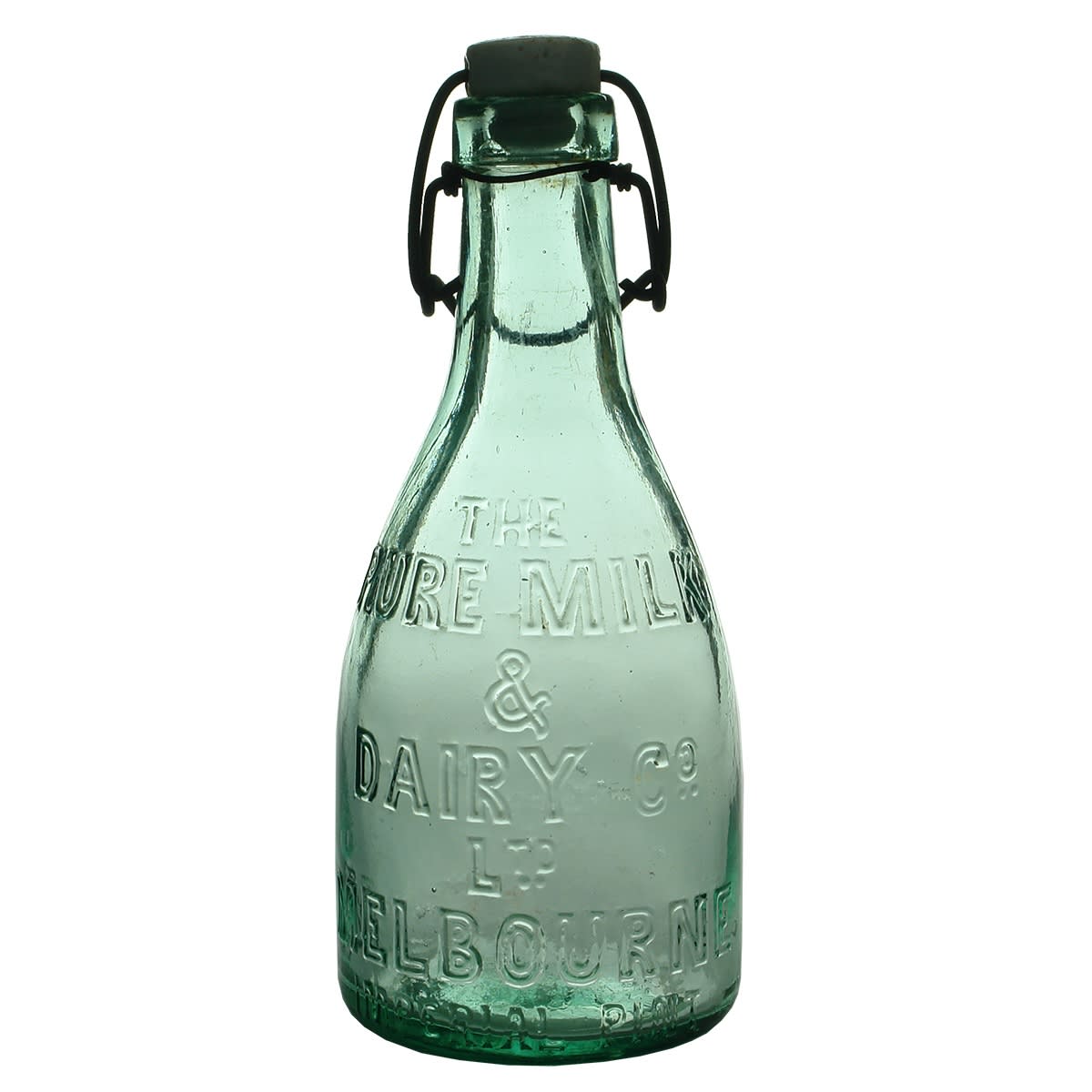 Milk. The Pure Milk & Dairy Co Ltd Melbourne. Imperial Pint. Lightning Stopper. (Victoria)