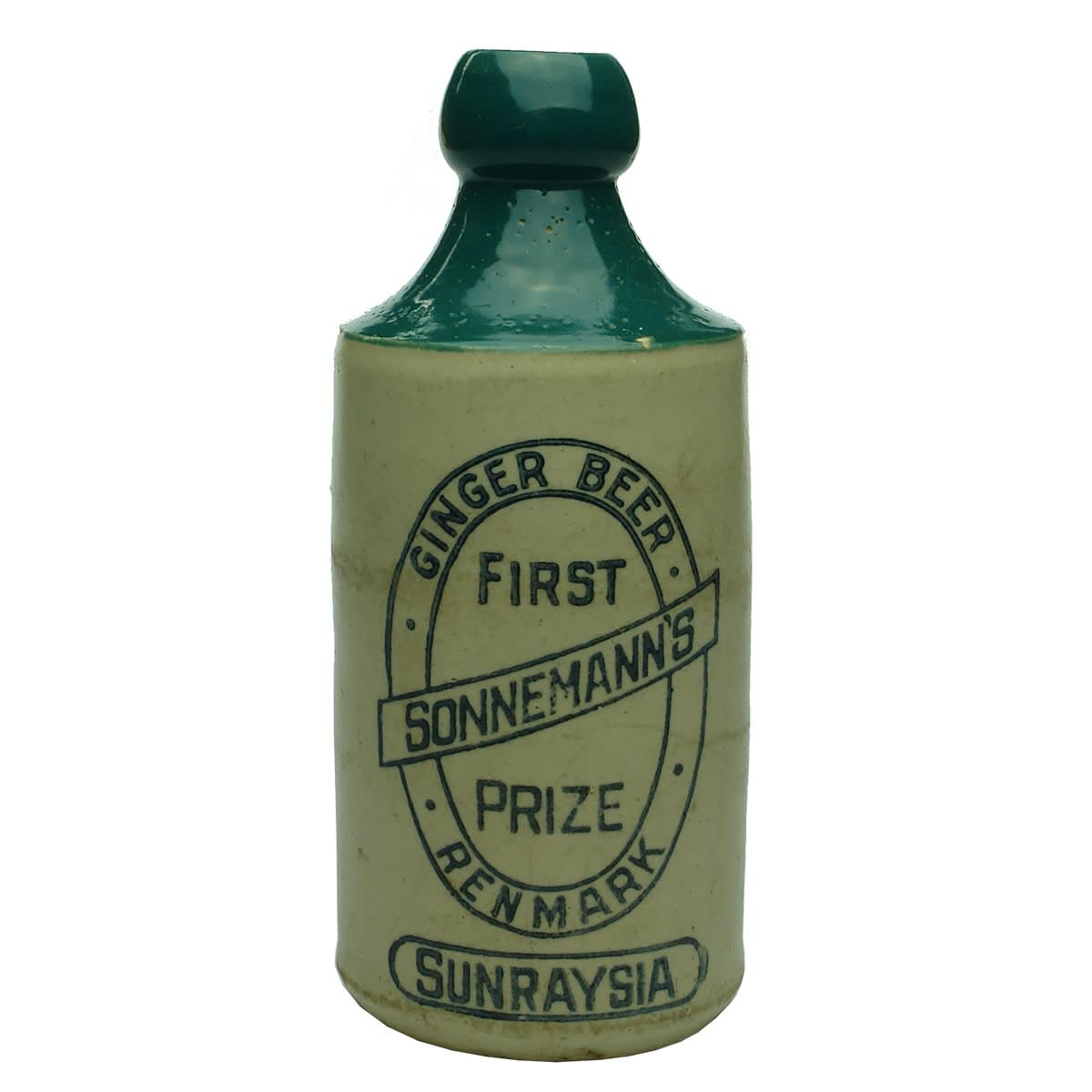 Ginger Beer. Sonnemann's, Renmark. Green Top. Dump. (South Australia)