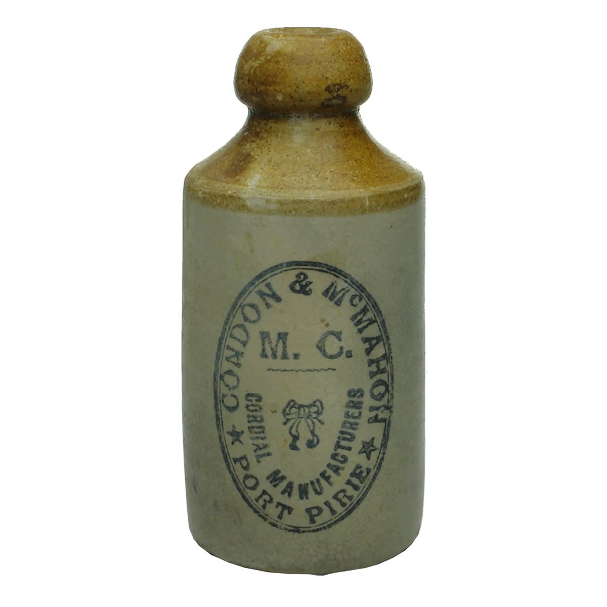 Ginger Beer. Condon & McMahon, Port Pirie. Tan Top. Dump. (South Australia)