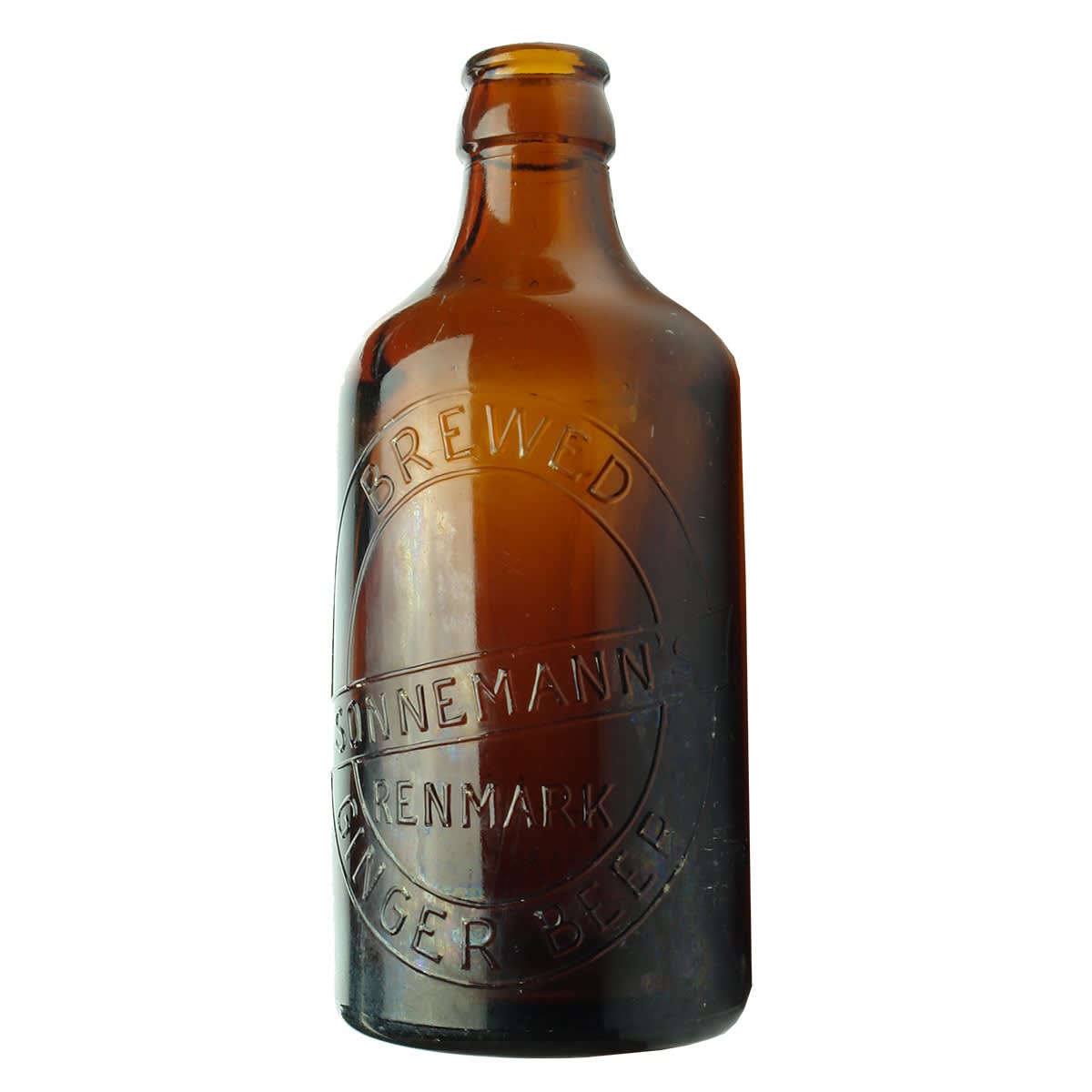 Ginger Beer. Crown Seal Amber Glass. Sonnemann's Renmark. 10 oz. (South Australia)