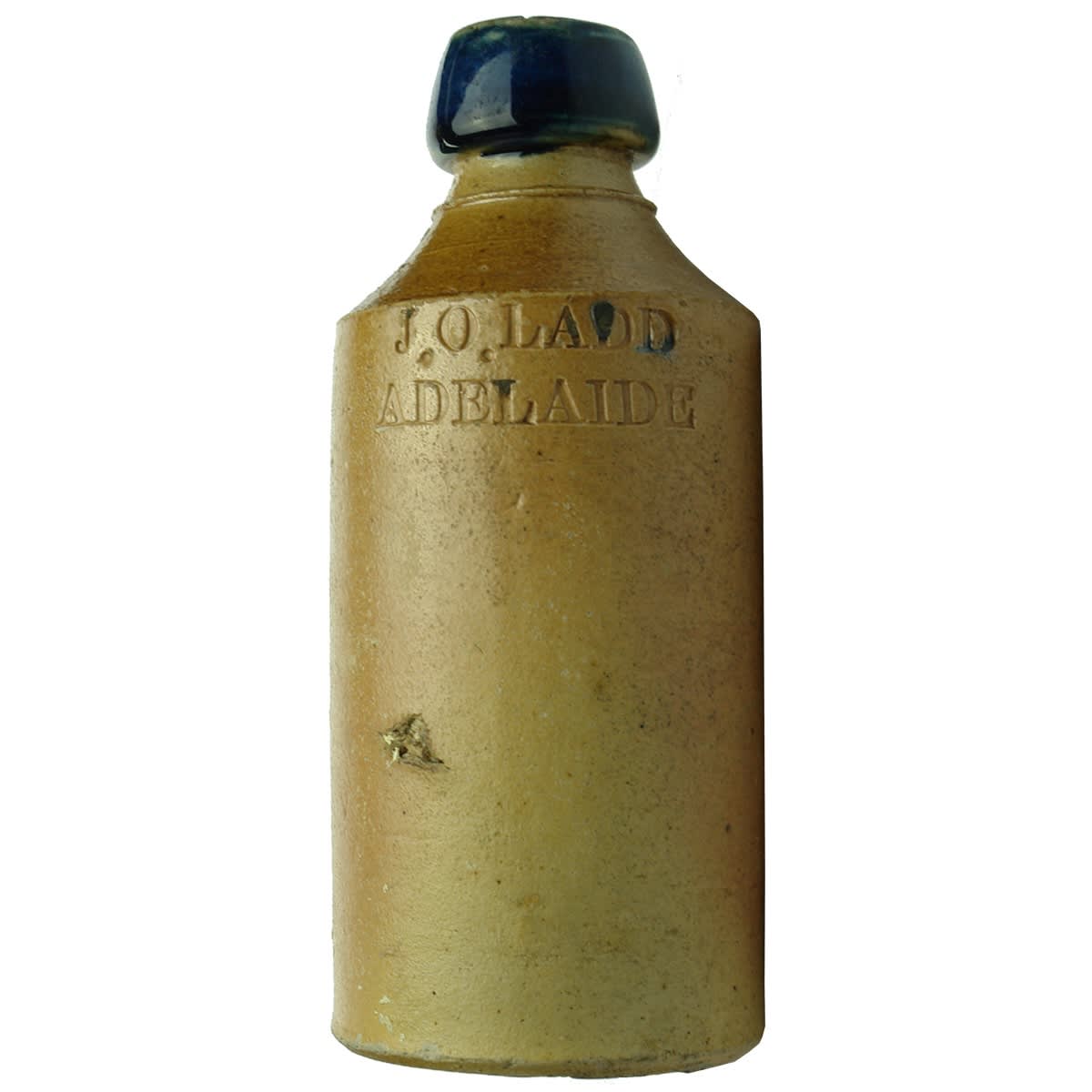 Ginger Beer. J. O. Ladd, Adelaide. Salt Glaze. Blue lip. Impressed. (South Australia)