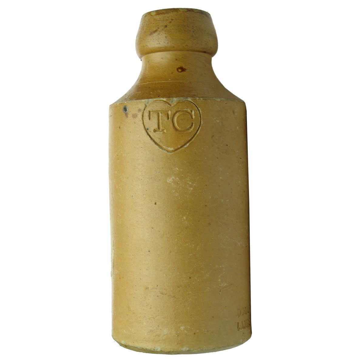 Ginger Beer. TC in a Love Heart. (Thomas Collins, Leichhardt). Doulton Lambeth. Impressed. (New South Wales)