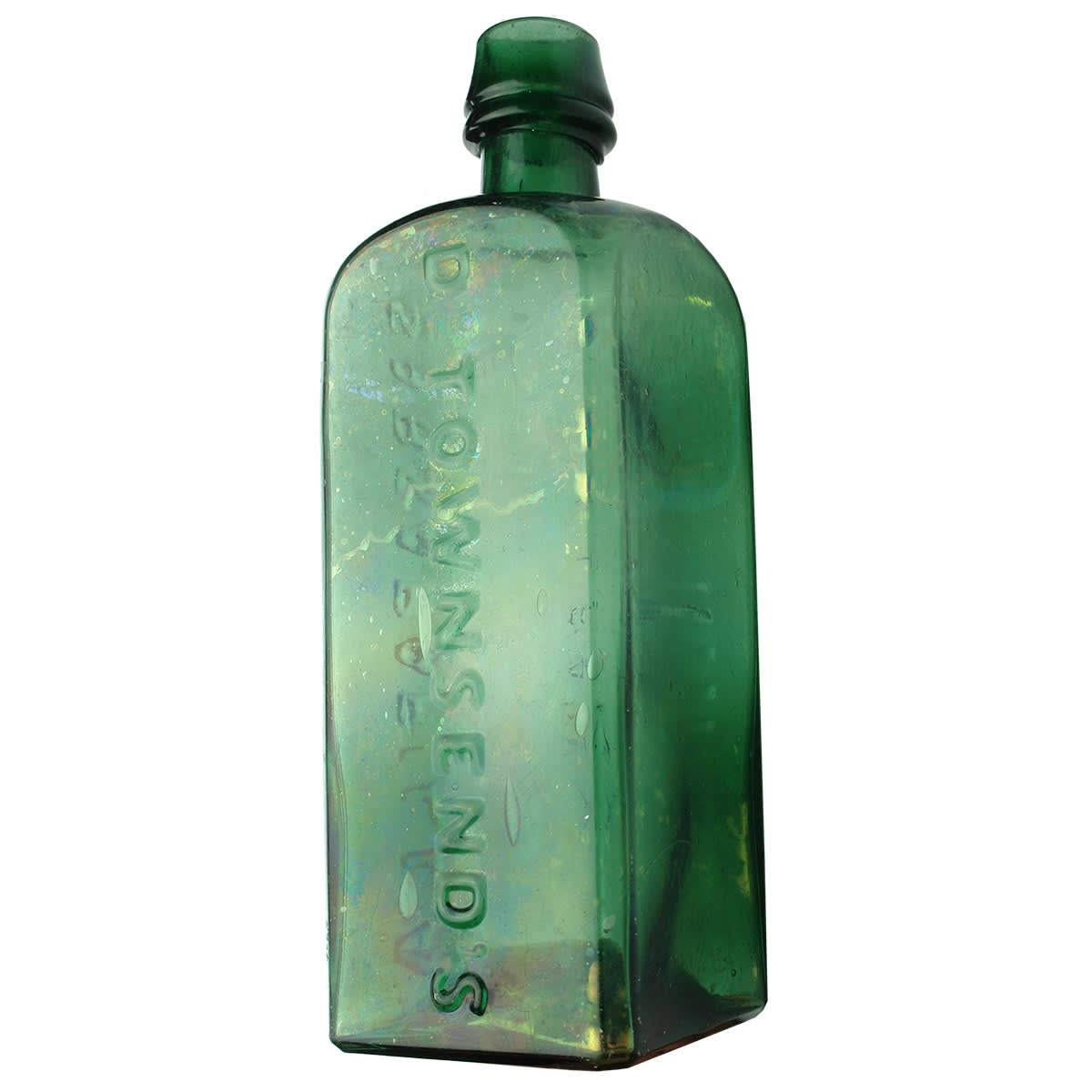 Sarsaparilla. Dr Townsend's, Albany NY. Double collar top. Green. 26 oz. (United States)