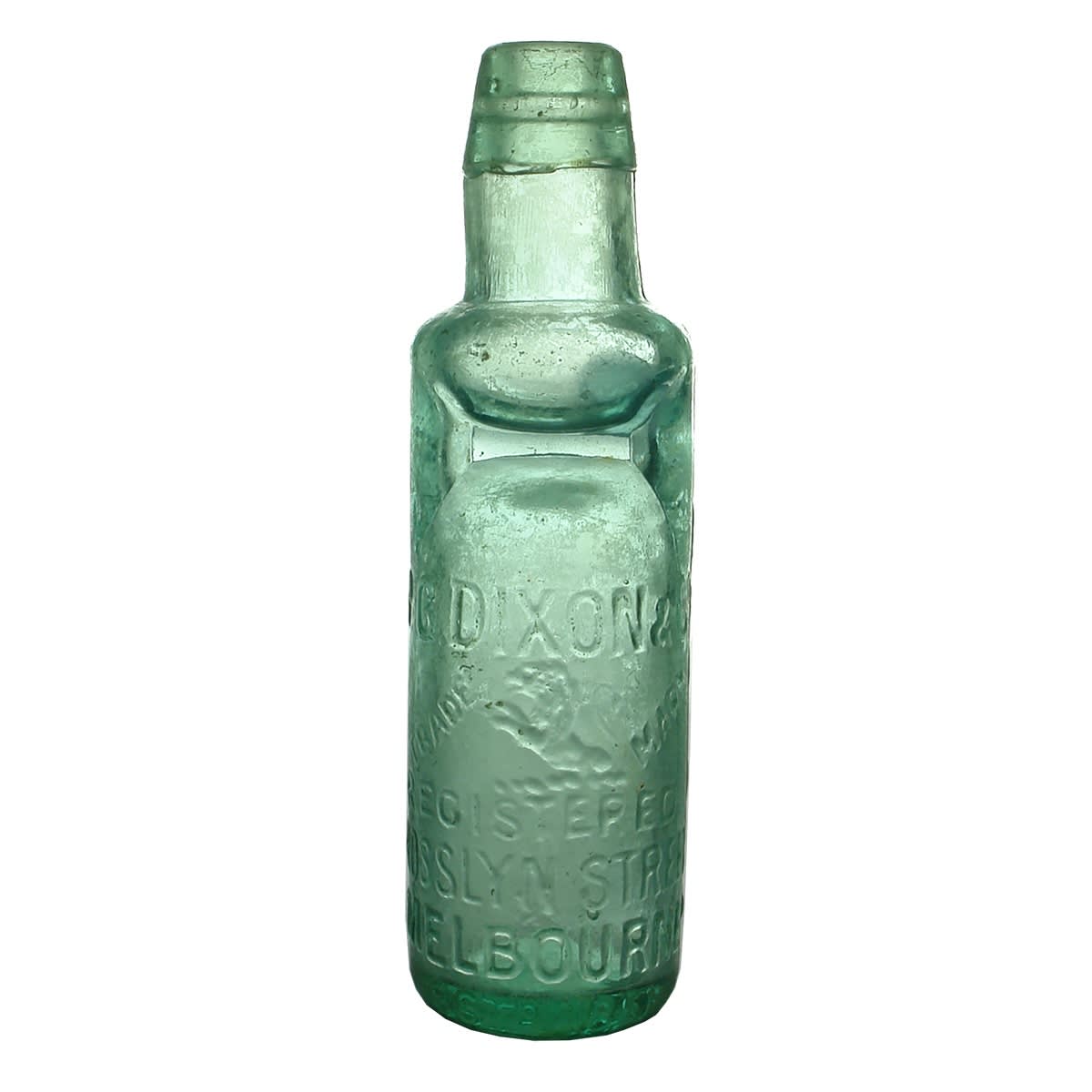 Codd. P. G. Dixon & Co, Melbourne. All way pour.  Aqua. 6 oz. (Victoria)