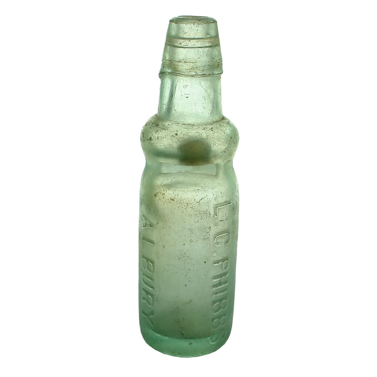 Codd. L. C. Phibbs, Albury. Kilner Bros. Bulge. Aqua. 6 oz. (New South Wales)