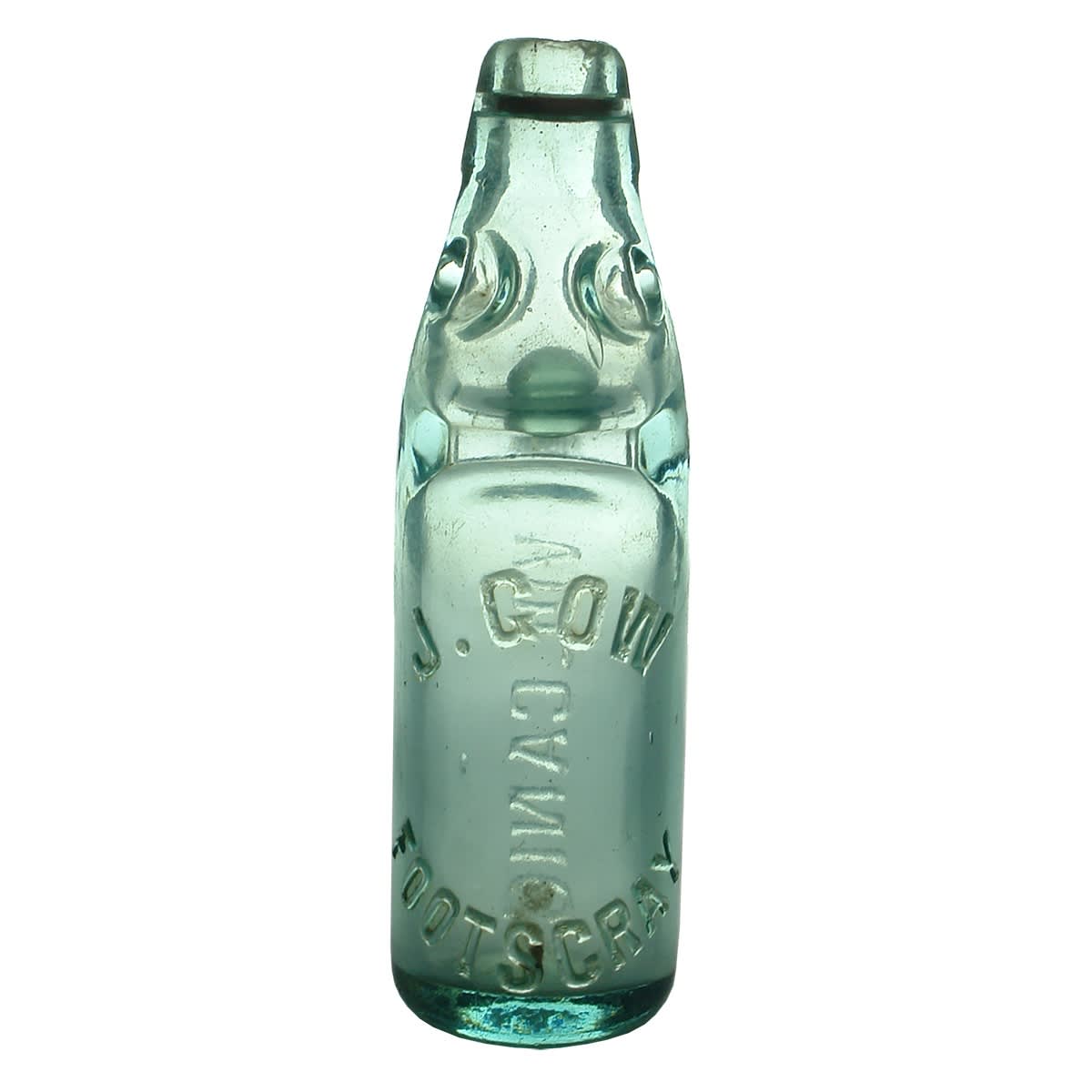Codd. J. Gow, Footscray, Volcanic. Dobson. Aqua. 6 oz. (Victoria)