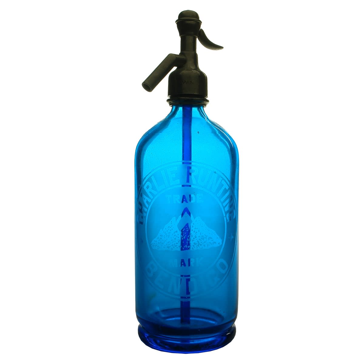 Syphon. Charlie Runting, Bendigo. Blue. 30 oz. (Victoria)