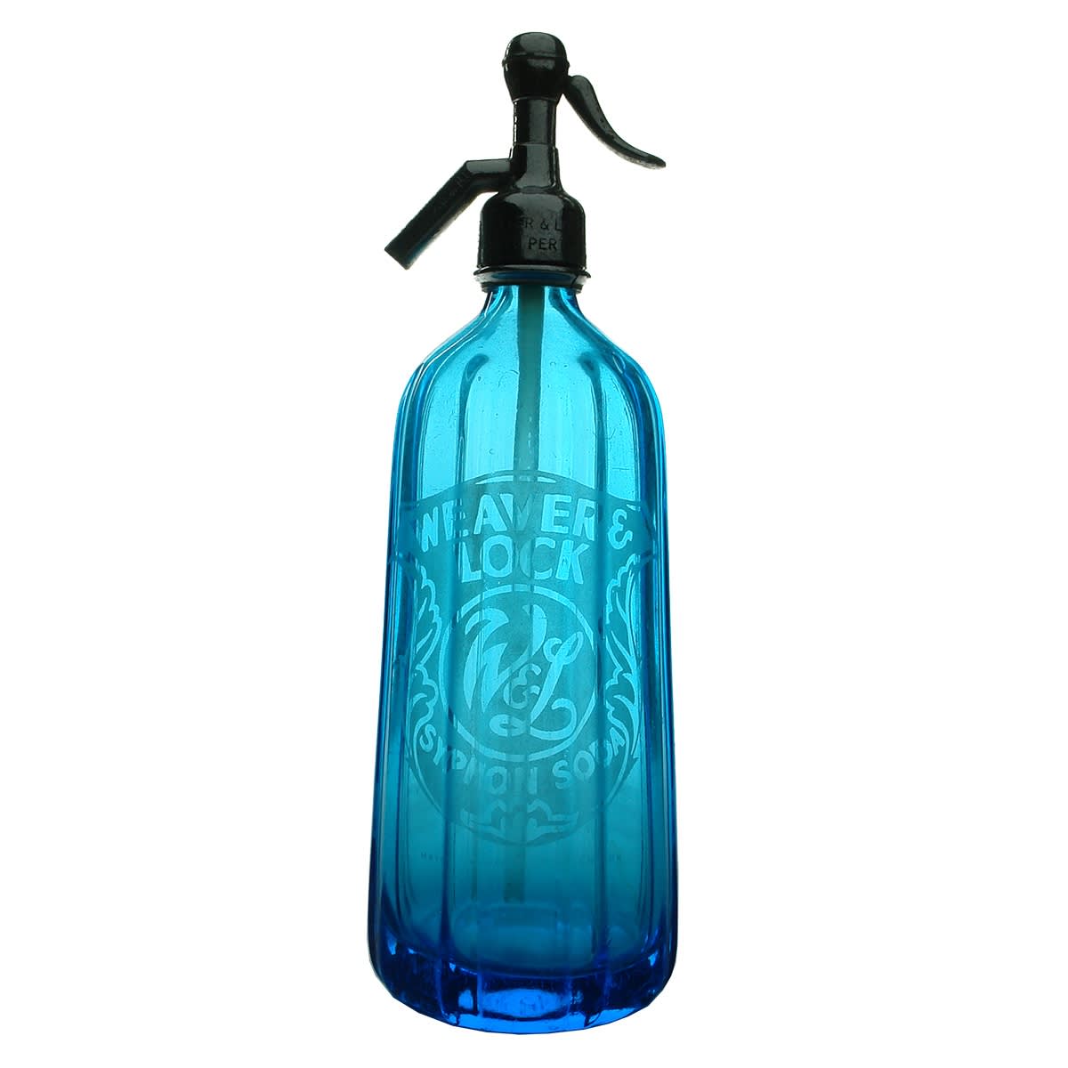 Syphon. Weaver & Lock, South Perth. Pyramid. Blue. 30 oz. (Western Australia)