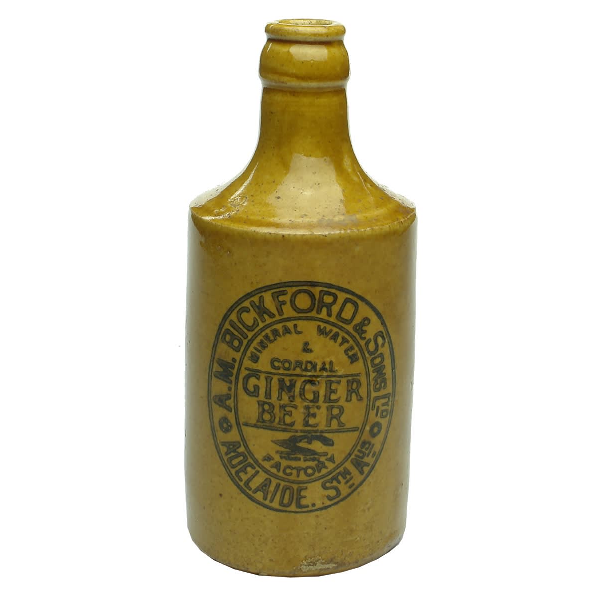 Ginger Beer. A. M. Bickford & Sons Ltd, Adelaide. Crown Seal. All Tan. (South Australia)
