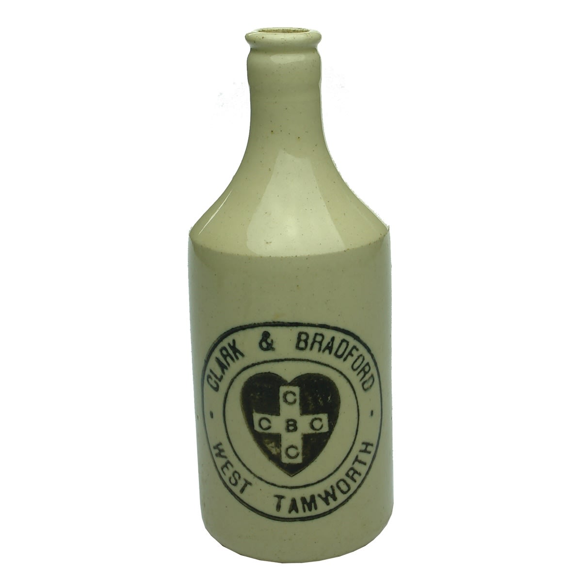 Ginger Beer. Clark & Bradford, West Tamworth. Crown Seal. Dump. All White. (New South Wales)