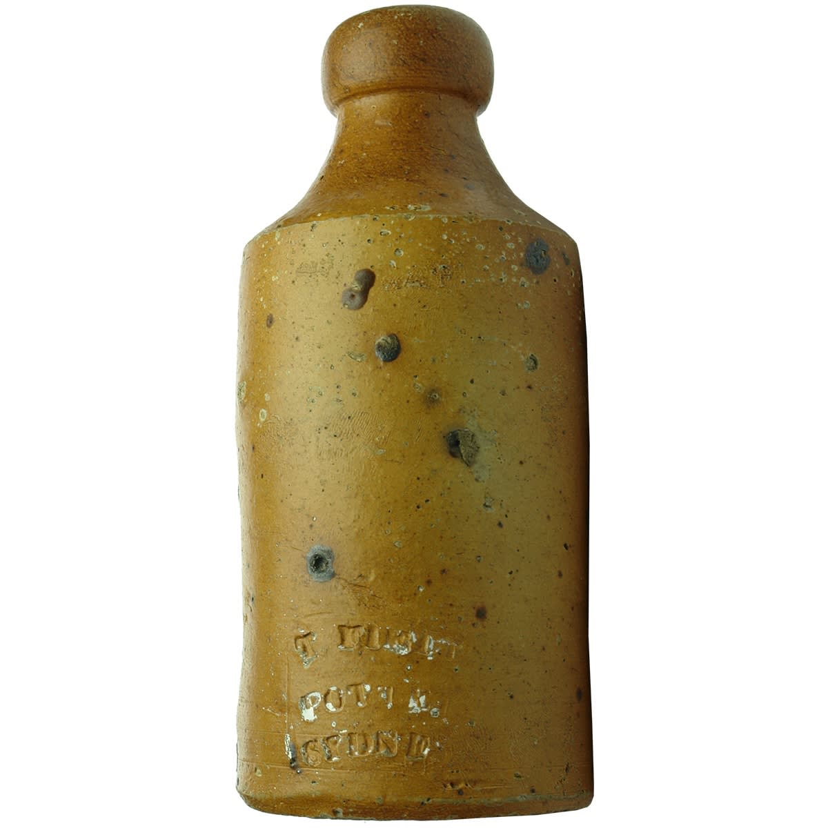 Ginger Beer. T Field, Potter, Sydney. Reddish Orange with lots of dark iron spots. (New South Wales)