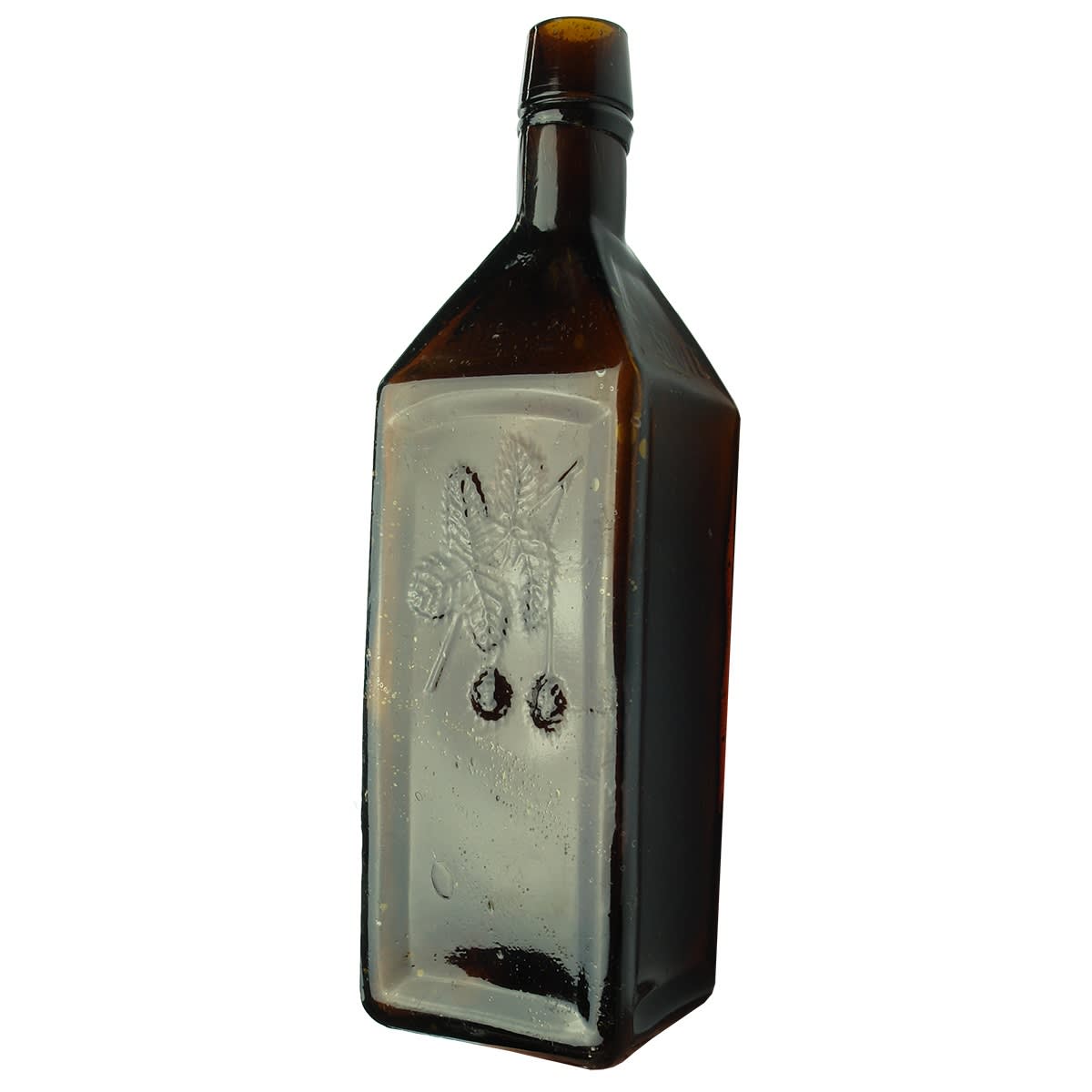 Hop Bitters. Dr Soule. Amber. Hops. 1872. O base mark. 26 oz.