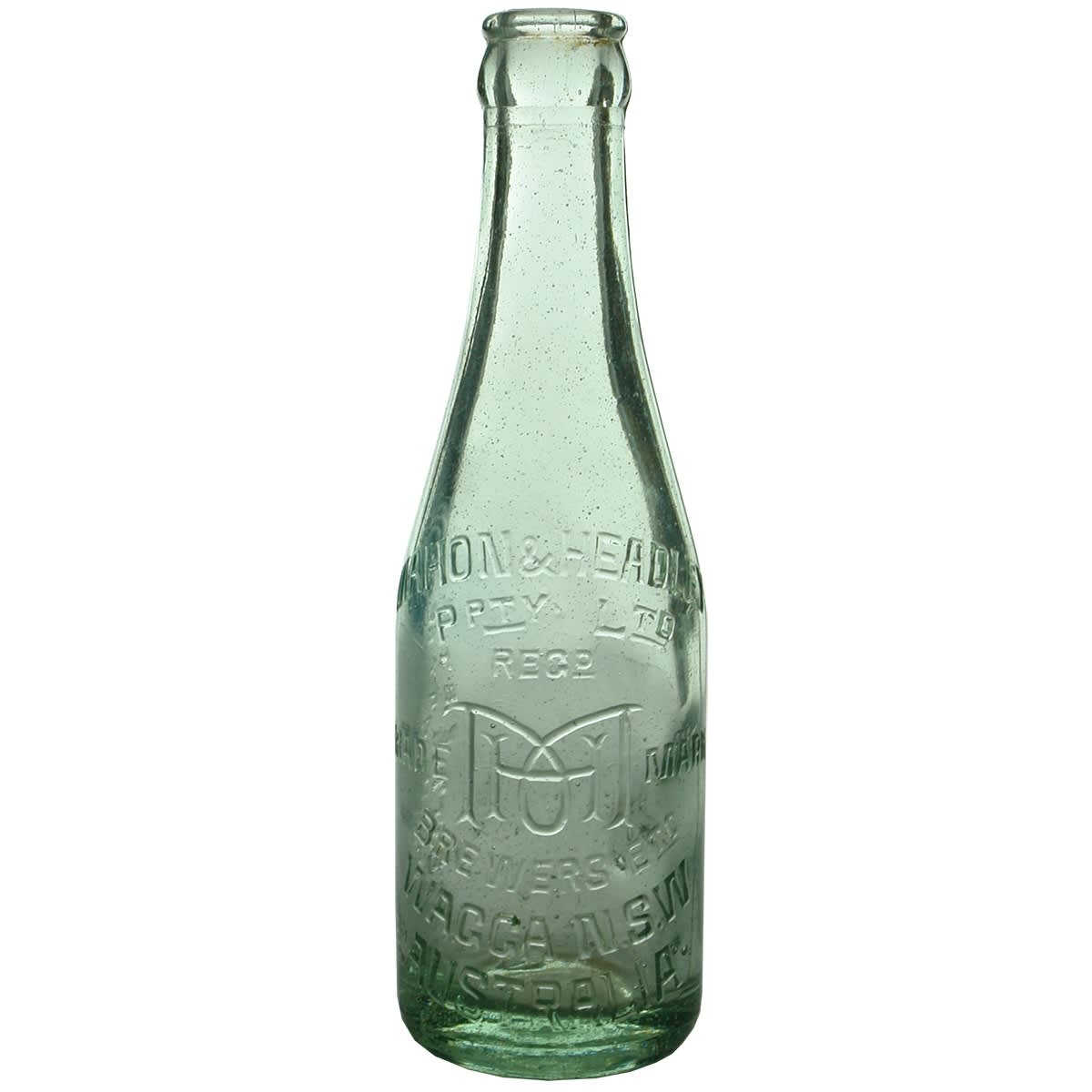 Crown Seal. Mahon & Headley, Wagga. Aqua. 6 oz. (New South Wales)