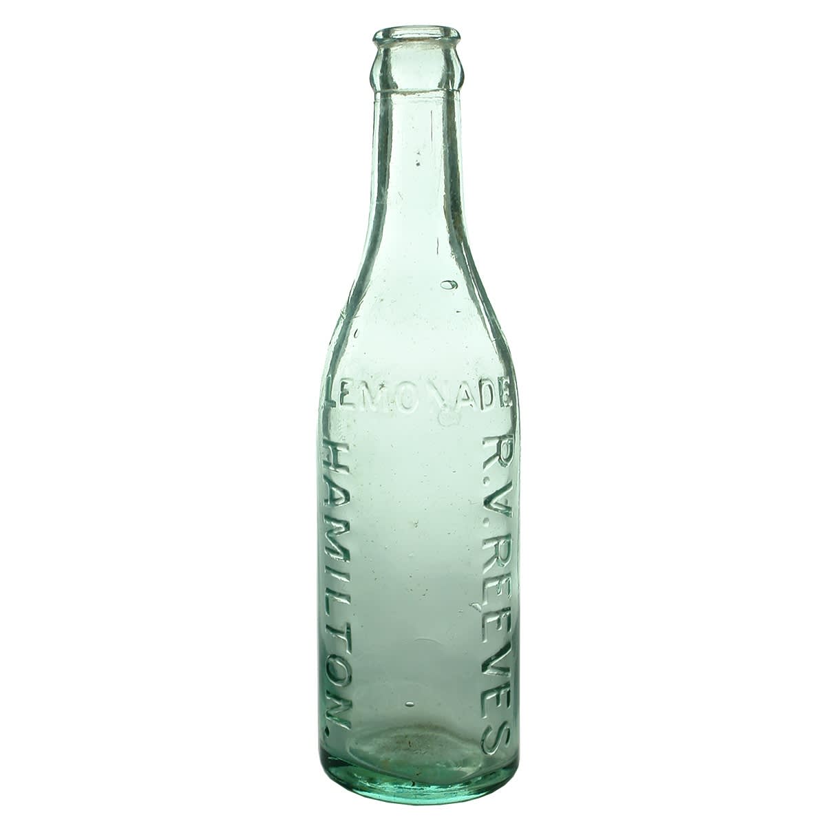 Crown Seal. R. V. Reeves, Hamilton. Lemonade. Aqua. 10 oz. AGM base. (Victoria)