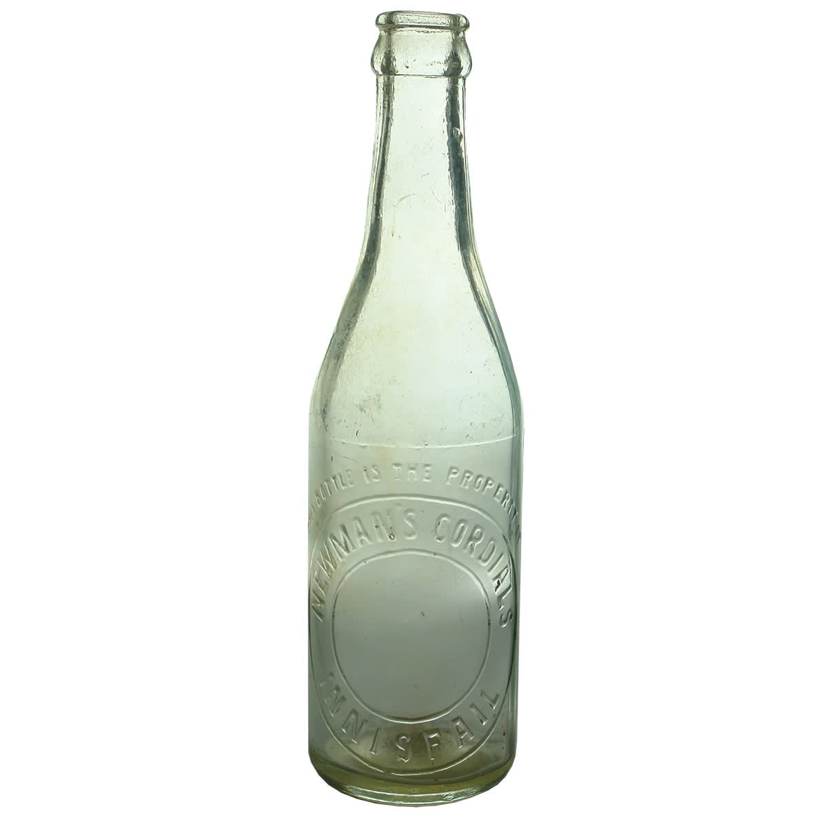 Crown Seal. Newman's Cordials, Innisfail. Pale Aqua. 10 oz. (Queensland)