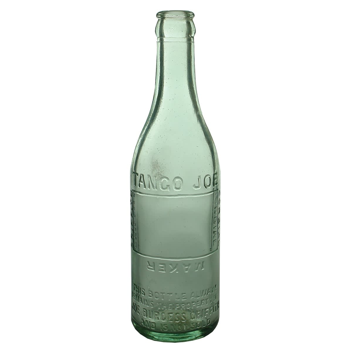 Crown Seal. Tango Joe Cordial Maker Griffith. Joe Burgess. Aqua. 10 oz. (New South Wales)