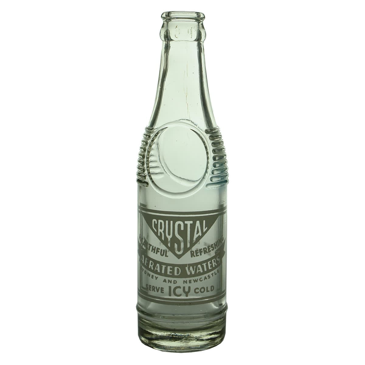 Ceramic Label Crown Seal. Crystal Aerated Waters, Sydney and Newcastle. Bullet type. (New South Wales)