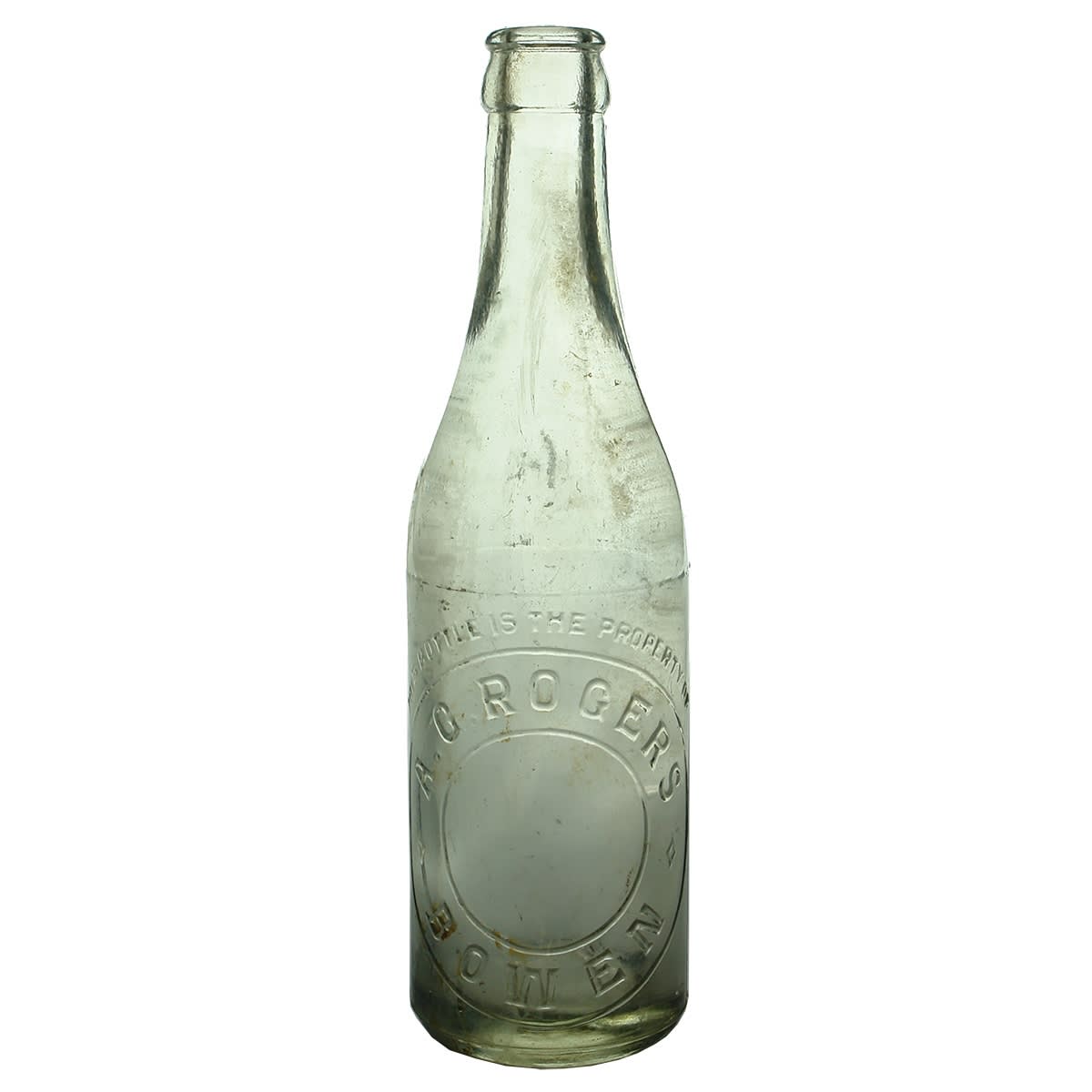 Crown Seal. A. G. Rogers, Bowen. Clear. 10 oz. (Queensland)