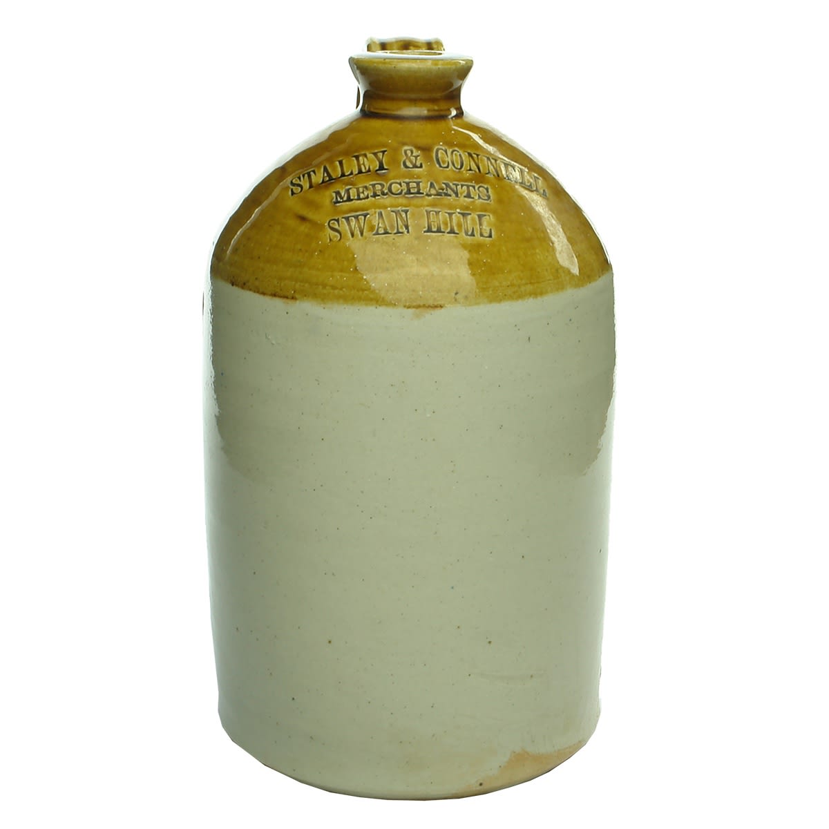 Demijohn. Staley & Connell, Merchants, Swan Hill. Gallon. (Victoria)