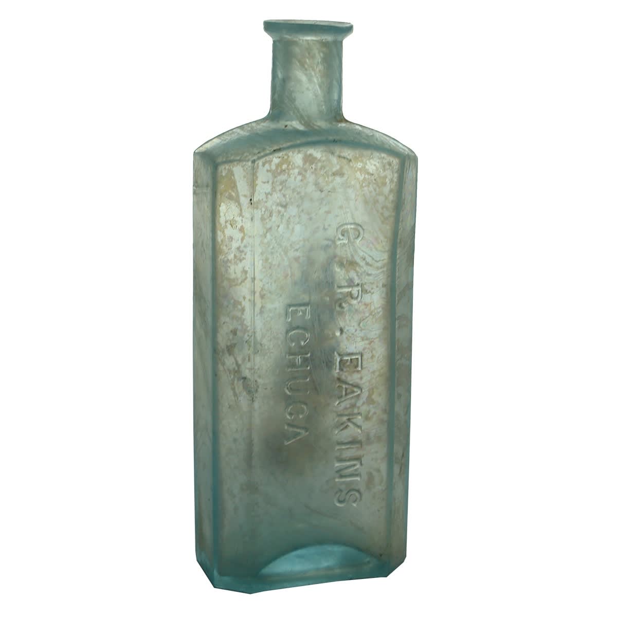 Chemist. G. R. Eakins, Echuca. Aqua. 8 oz. (Victoria)