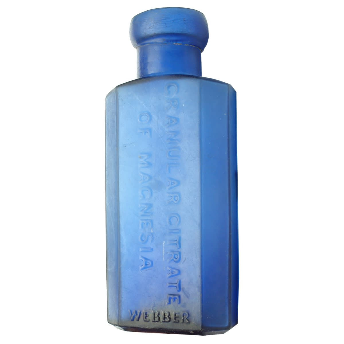 Medicine. Webber Granular Citrate of Magnesia. Cobalt Blue. Wide mouth. 8 oz.