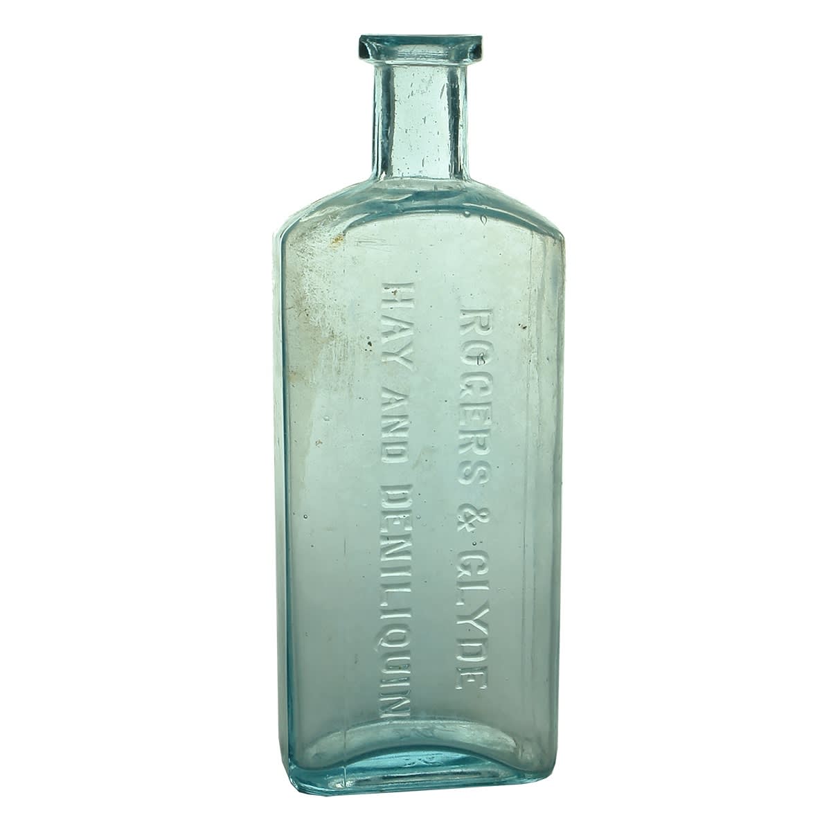 Chemist. Rogers & Glyde, Hay & Deniliquin. Blue-Aqua. 8 oz. 168 mm. (New South Wales)