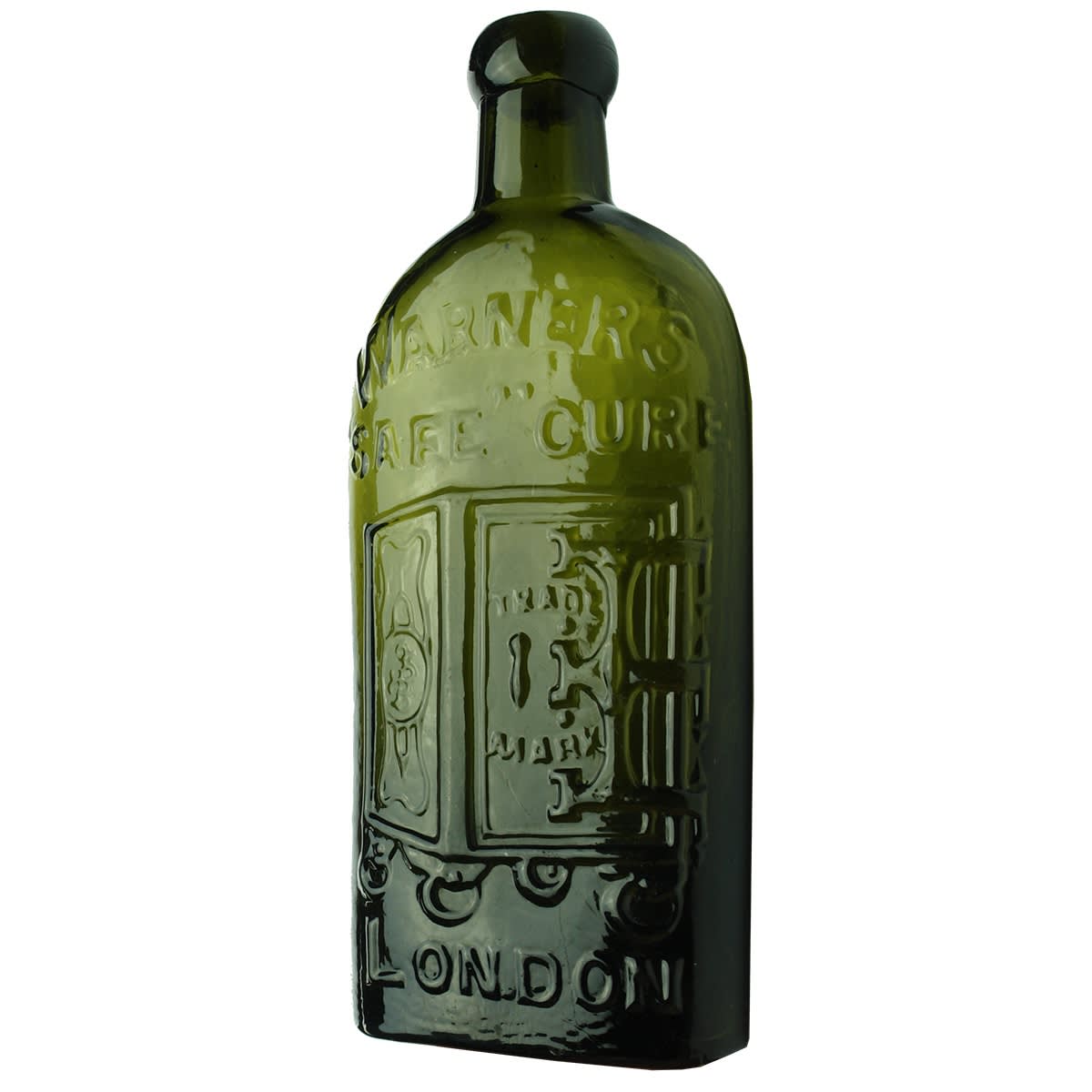 Warners Safe Cure. Green half Pint London Variety. Warner's. (UK)