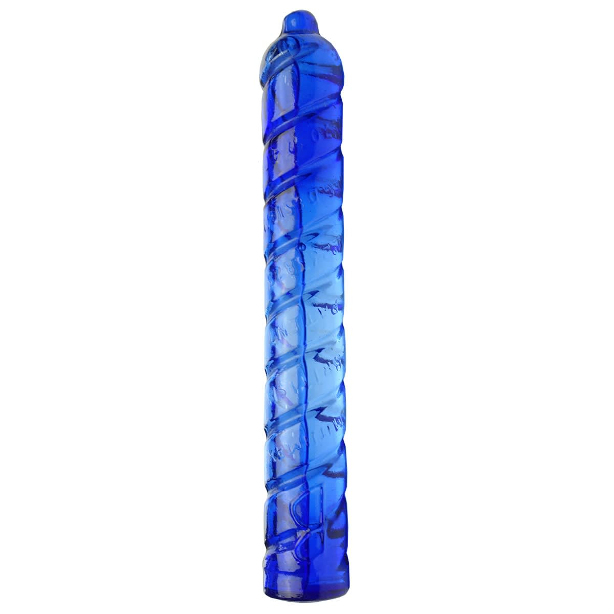 Glass Fire Extinguisher. Minimax. Cobalt Blue. Barley twist cylinder. Full and sealed.